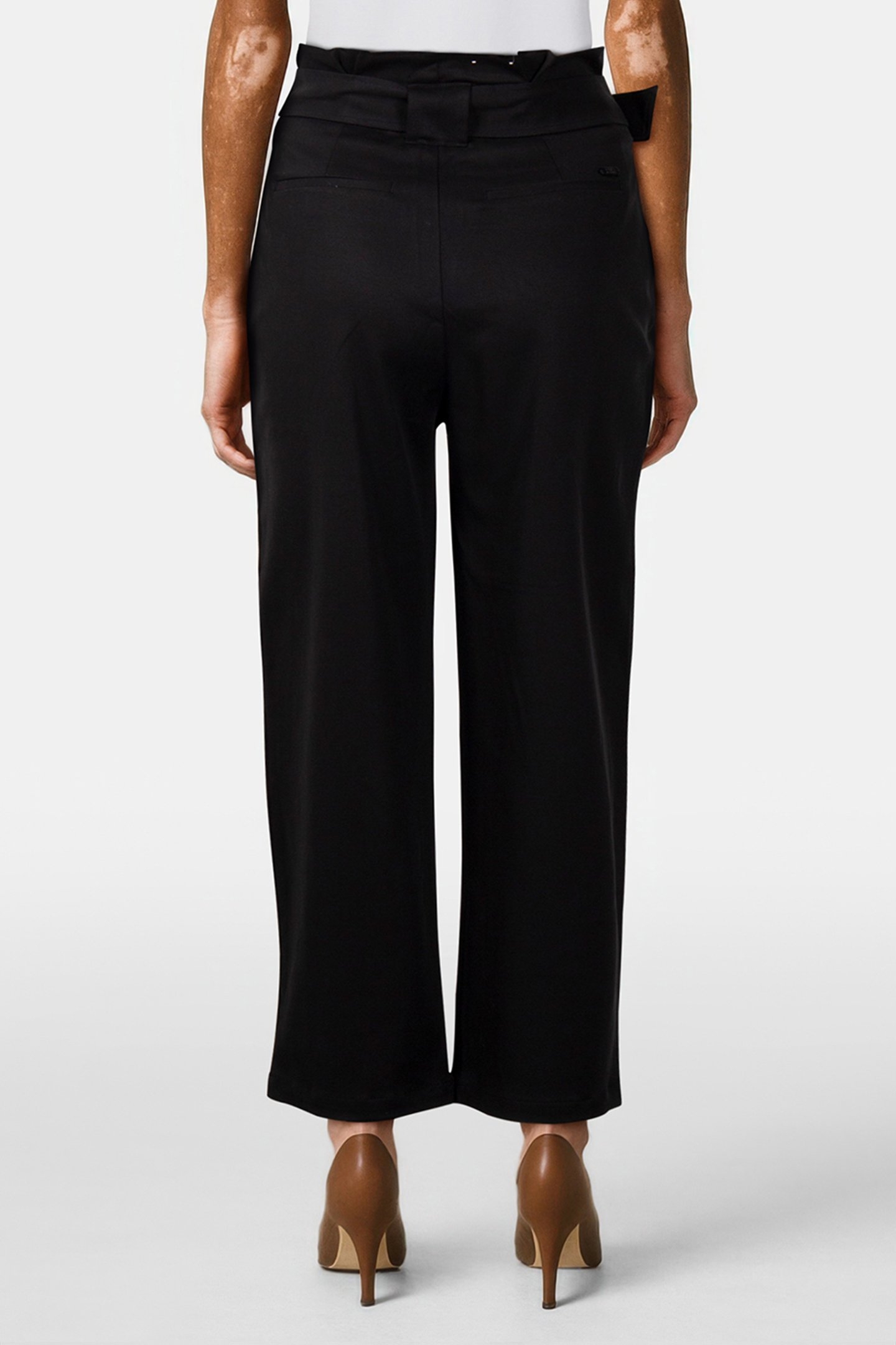 DAISY - HIGH RISE STRAIGHT LEG PAPER BAG PANT BLACK 2