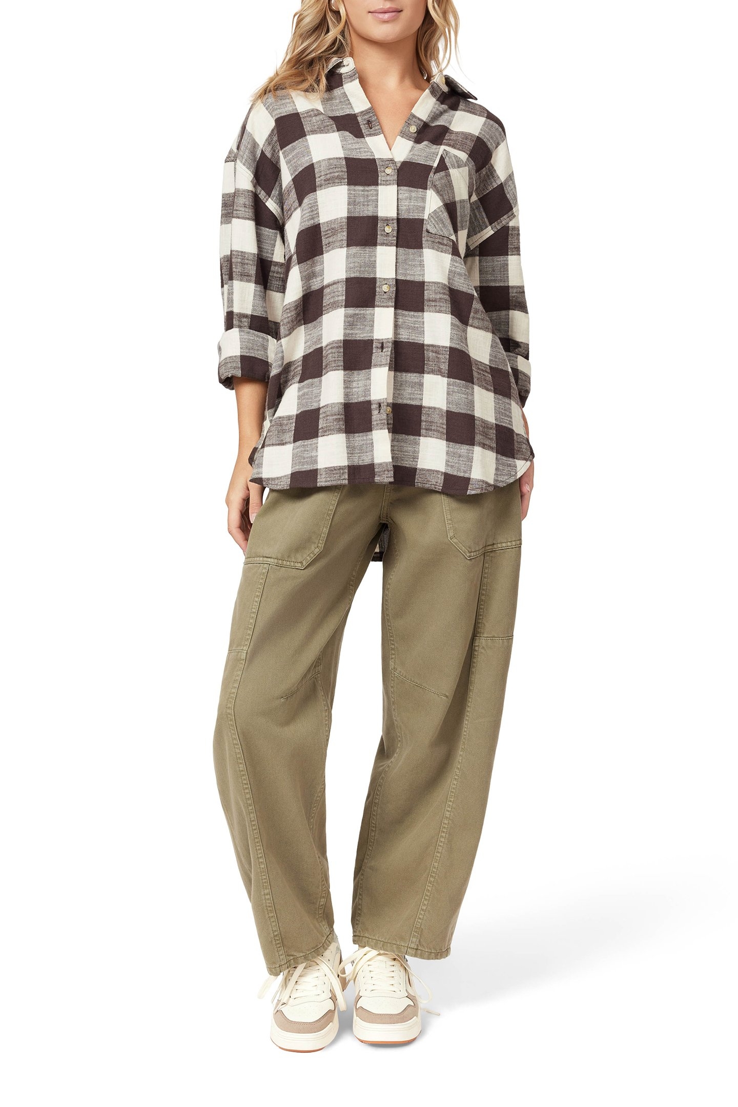 OVERSIZED SHIRT SEAL BROWN/BUFFALO CHECK 6