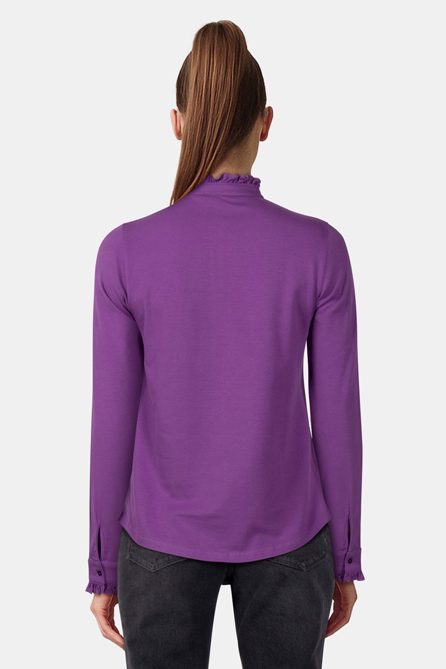 MOCK NECK SHIRT LS + FRILLS 2