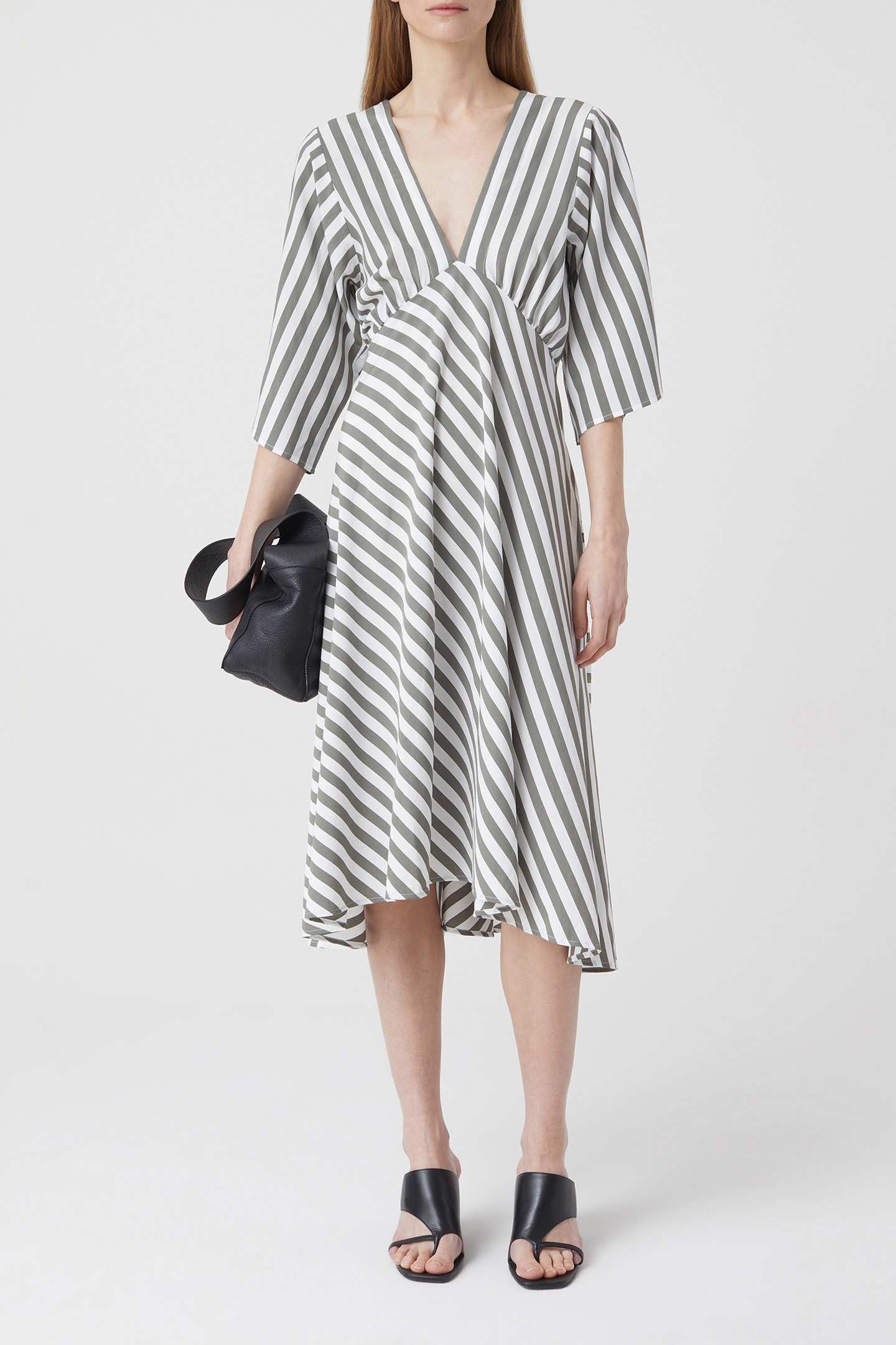 V-NECK DRESS DRESSES LIGHT MOSS GREEN 1