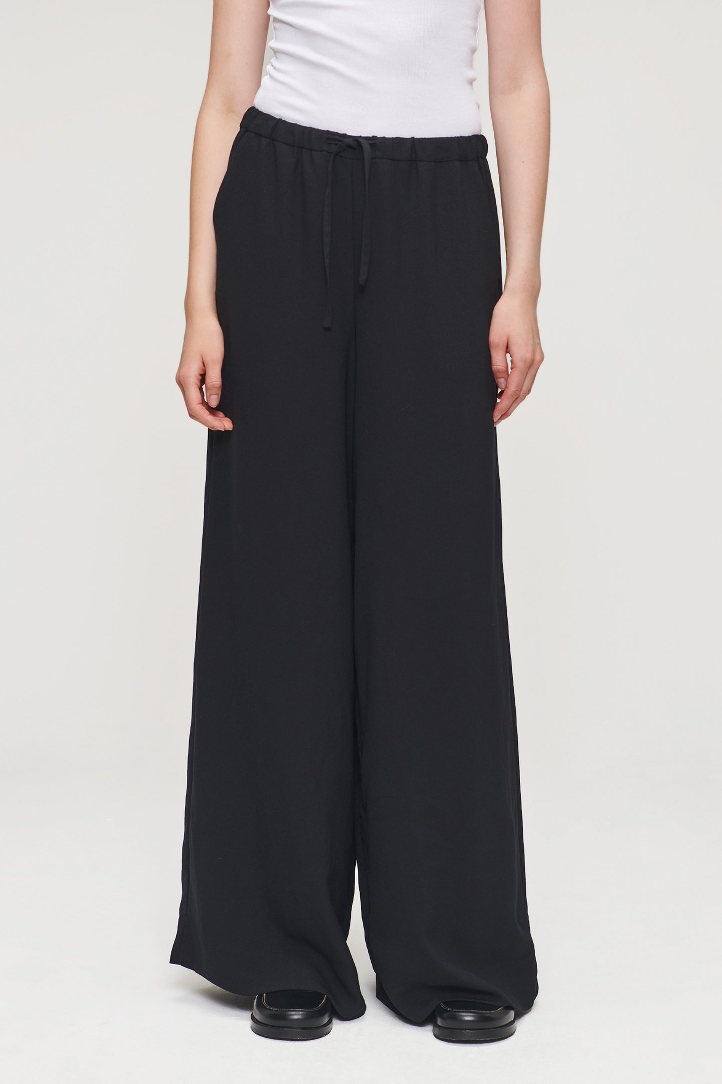 WIDE LEG FLOU PANTS BLACK 1