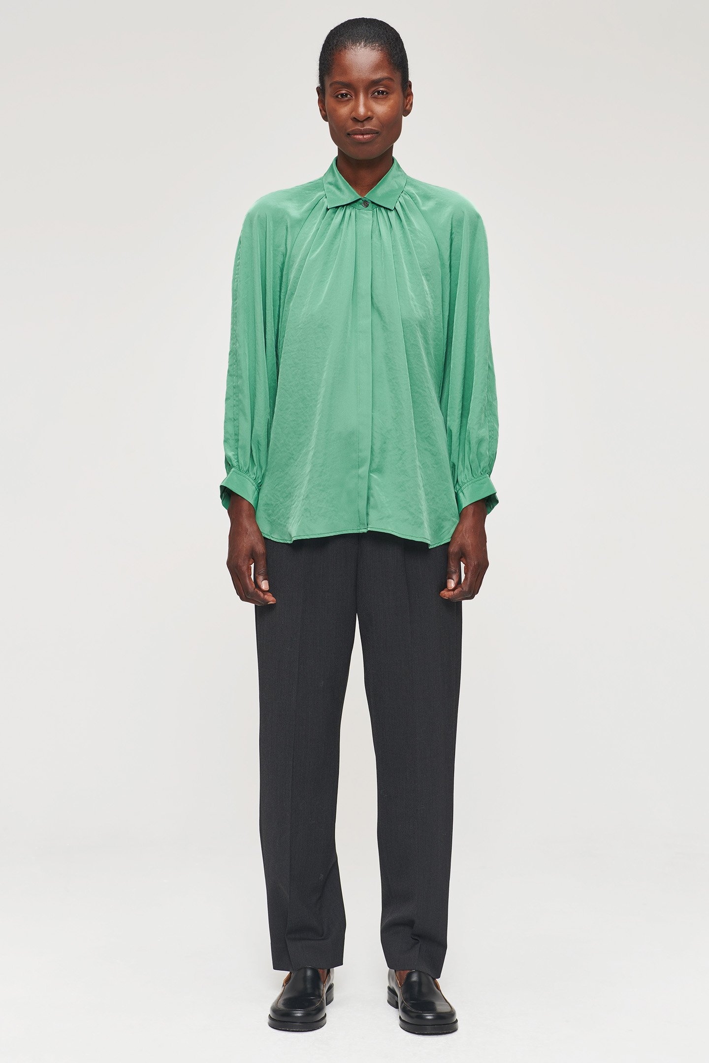 TECHNOSILK OVERSIZED BLOUSE JADE 3