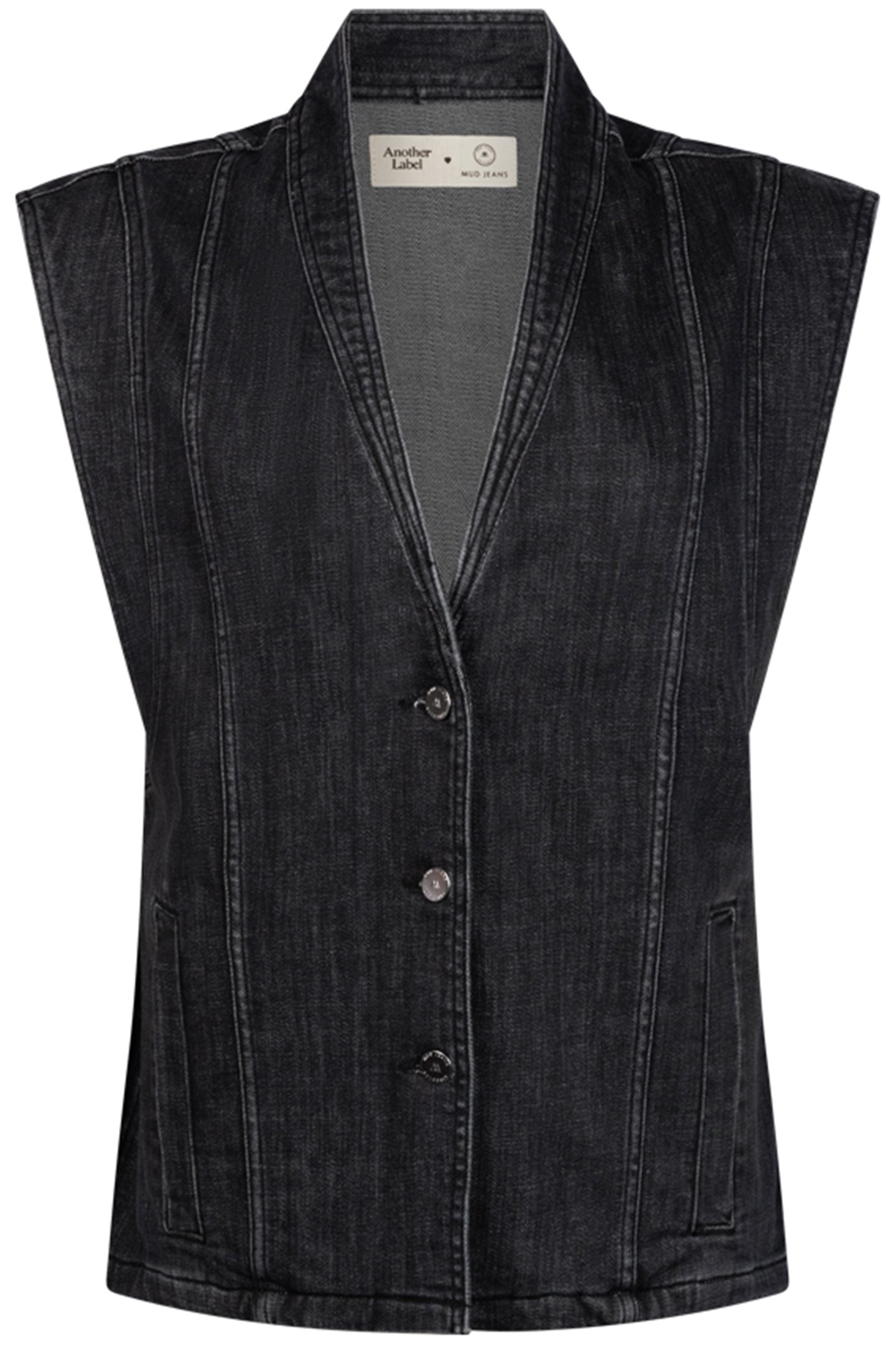 UNNI DENIM VEST DARK GREY 1