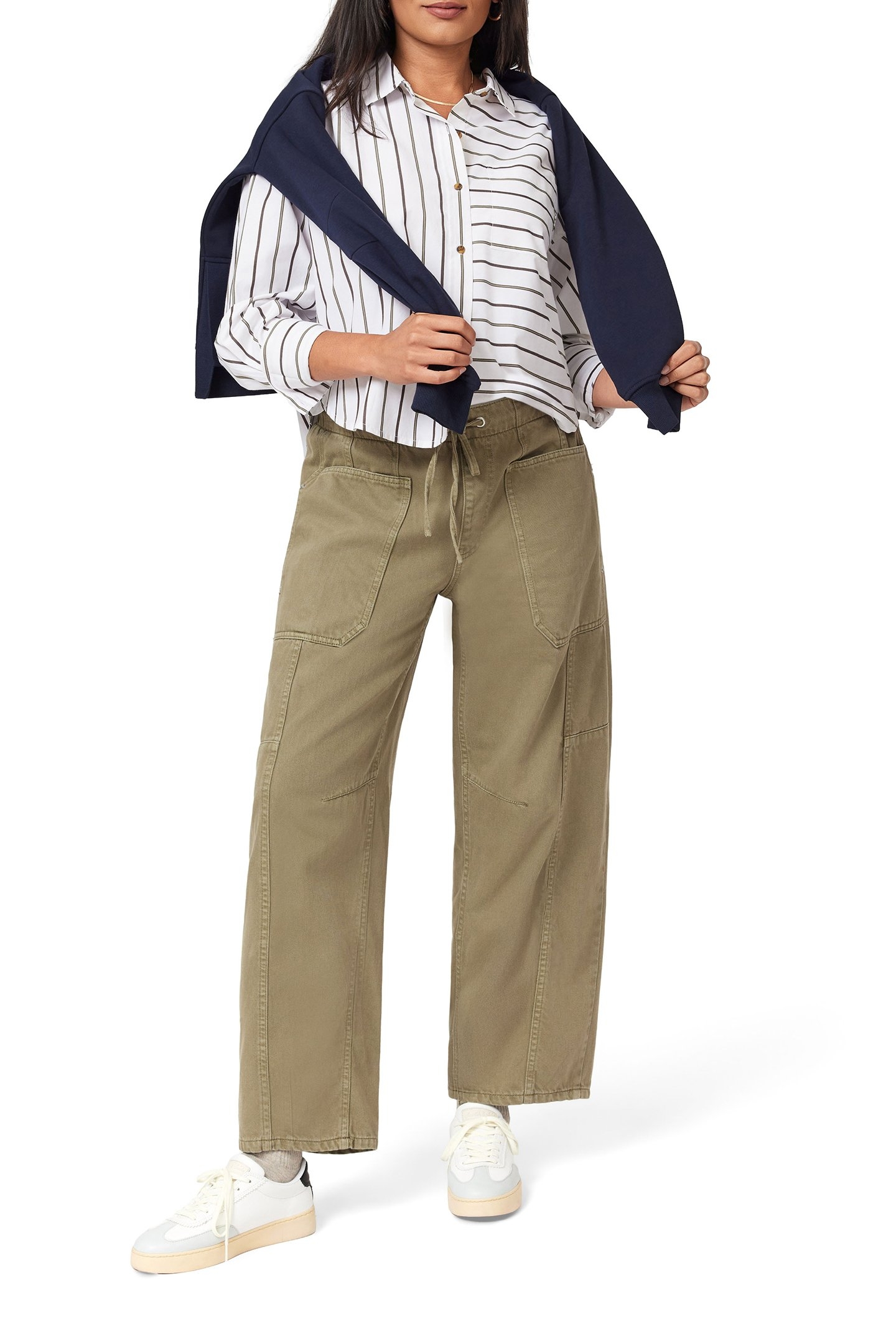 CROPPED BOYFRIEND SHIRT SUGAR SWIZZLE STRIPE 4