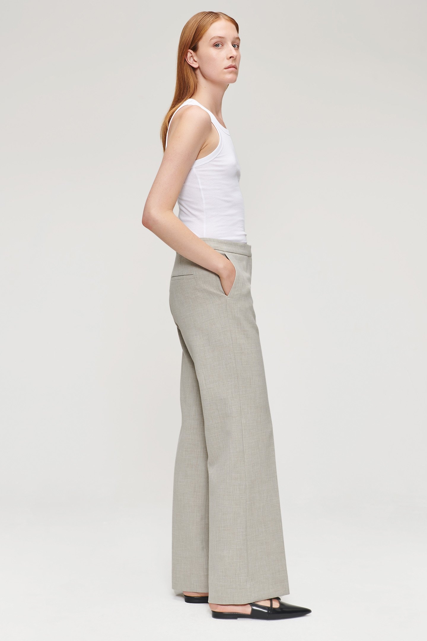 RELAXED FLARED PANTS GREIGE 5