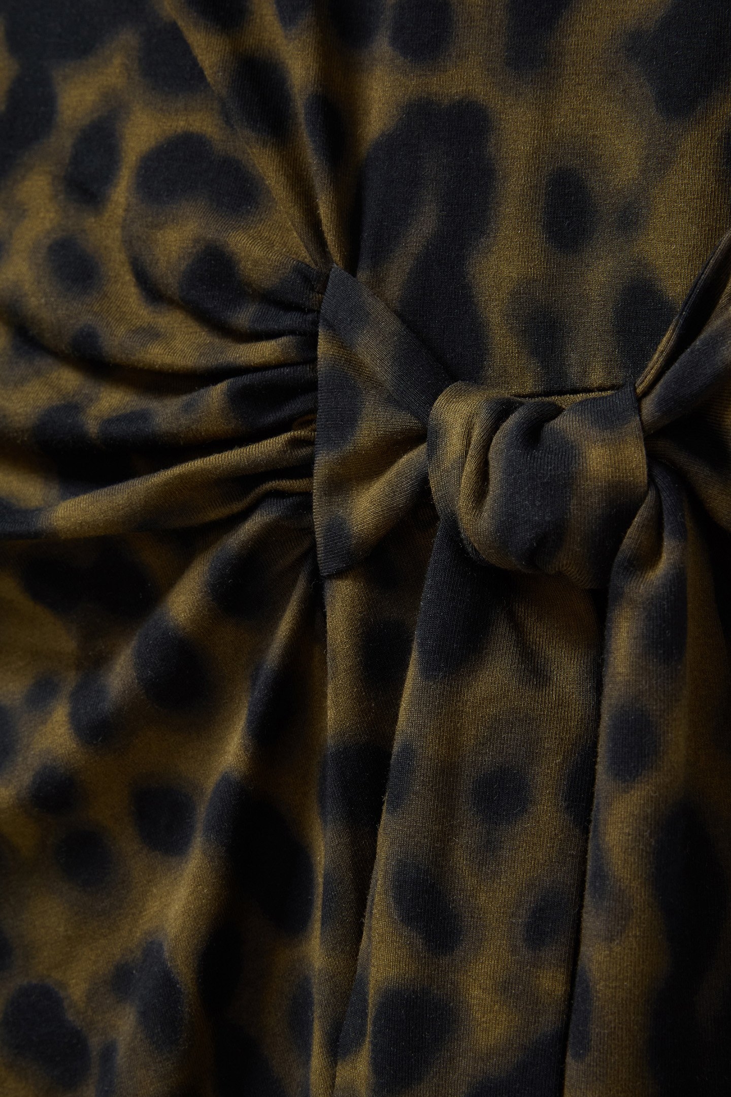 TIE FRONT DRESS MILITARY OLIVE ANIMAL 7