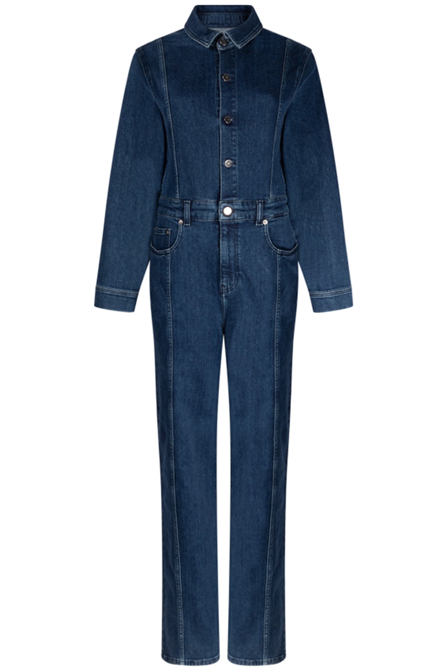 LAUREN JUMPSUIT LONG SLEEVE STONE INDIGO 1
