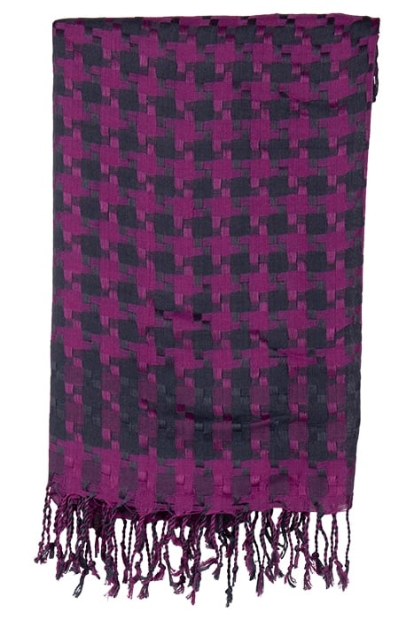 SCARF PIED DE POULE PURPLE FUCHSIA FUCHSIA, PURPLE, GREY 2