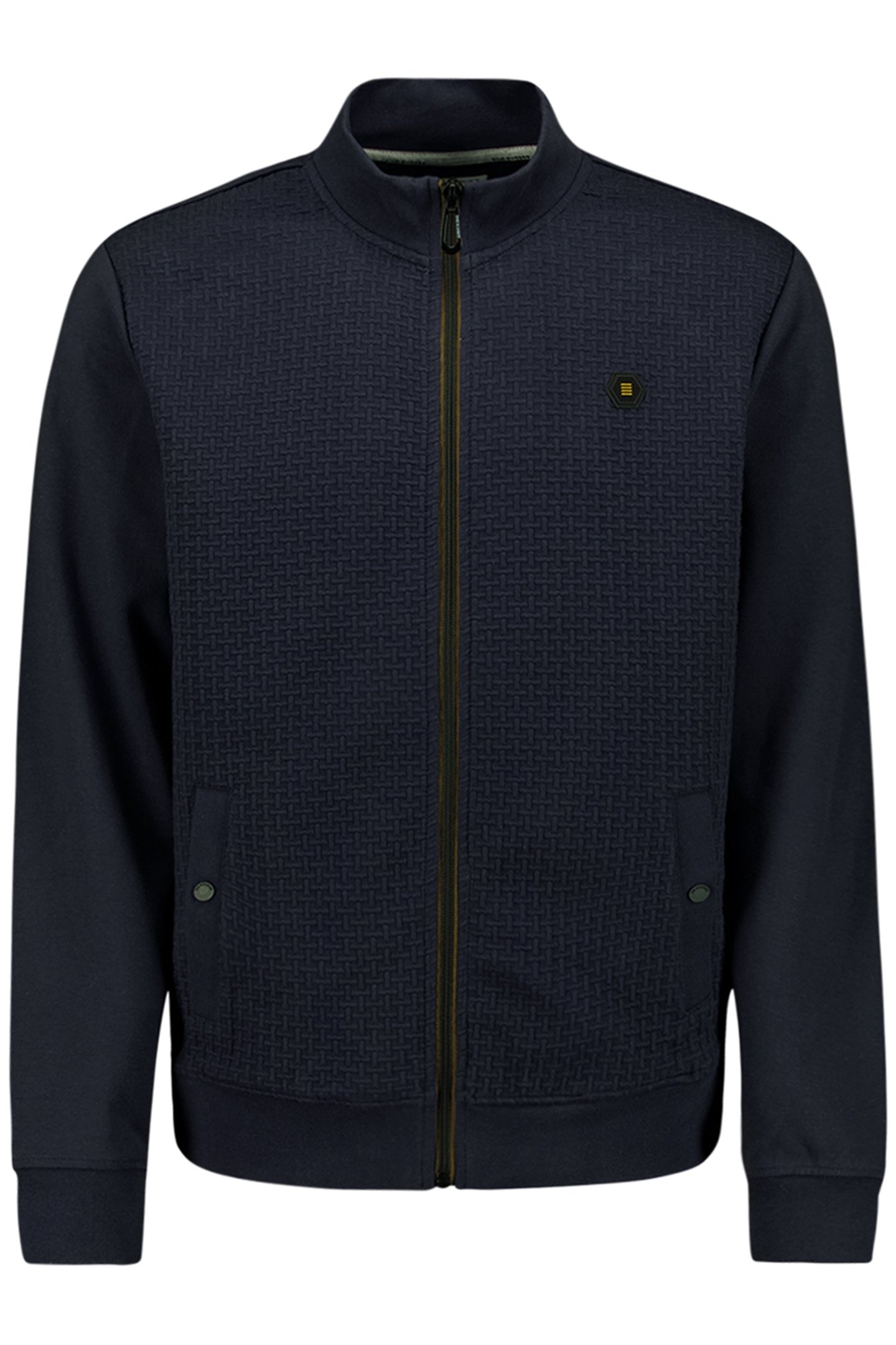 SWEATER FULL ZIPPER DOUBLE LAYER JACQUARD STRETCH BLUEBERRY 4