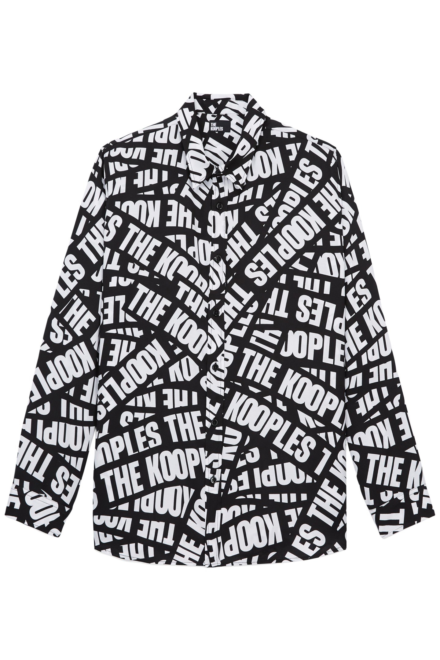 LONG SLEEVE SHIRT WITH CLASSIC COLLAR BLACK WHITE 1