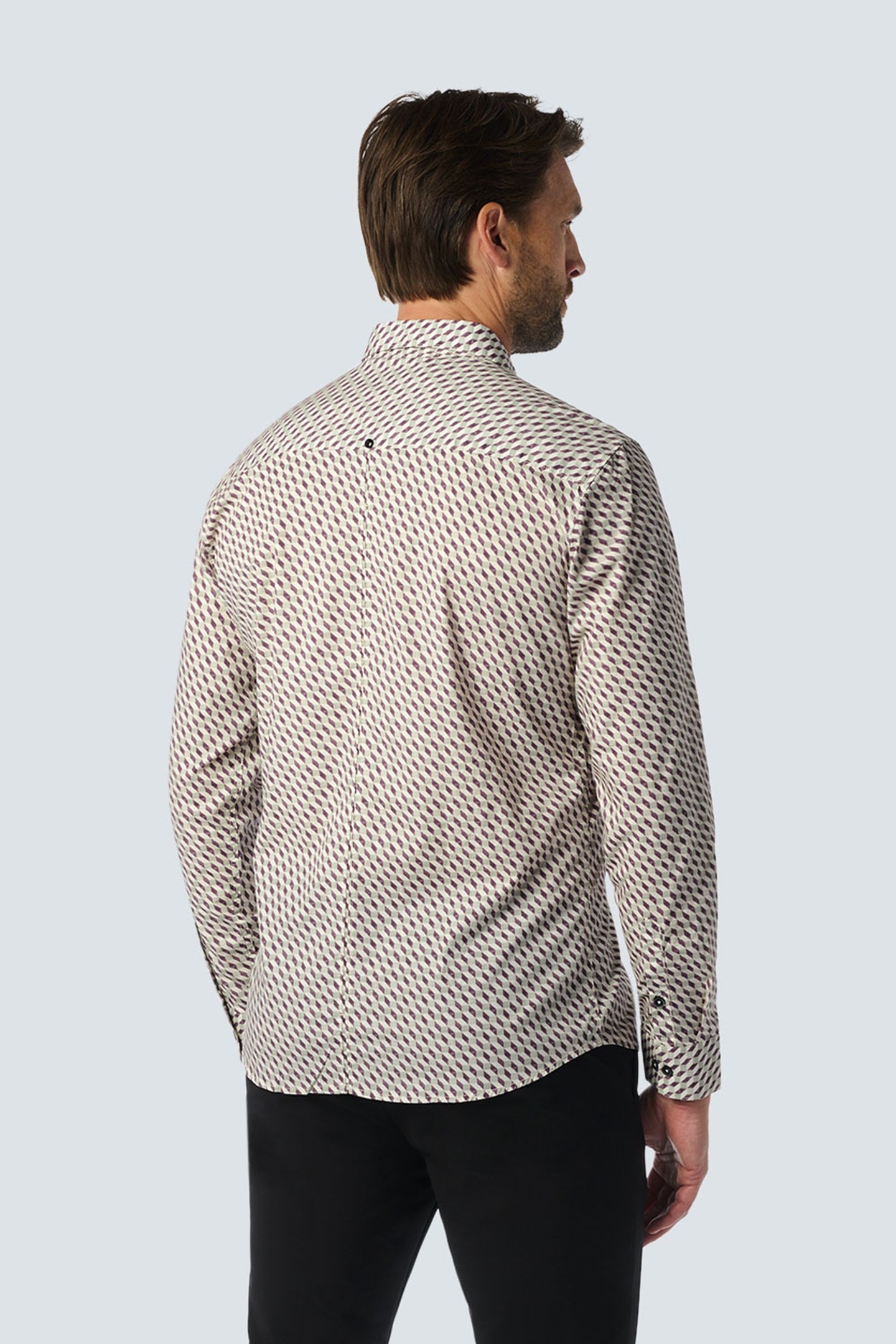 SHIRT STRETCH ALLOVER PRINTED AUBERGINE 2