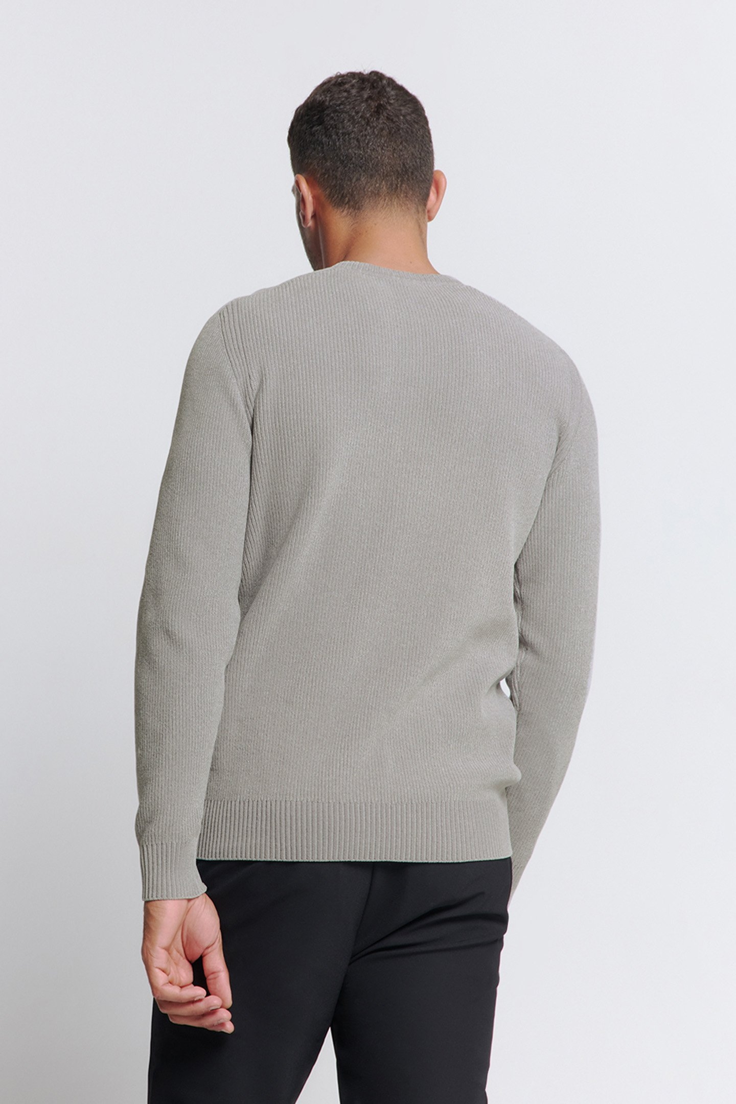 PULLOVER CREWNECK CHENILLE GREY 2