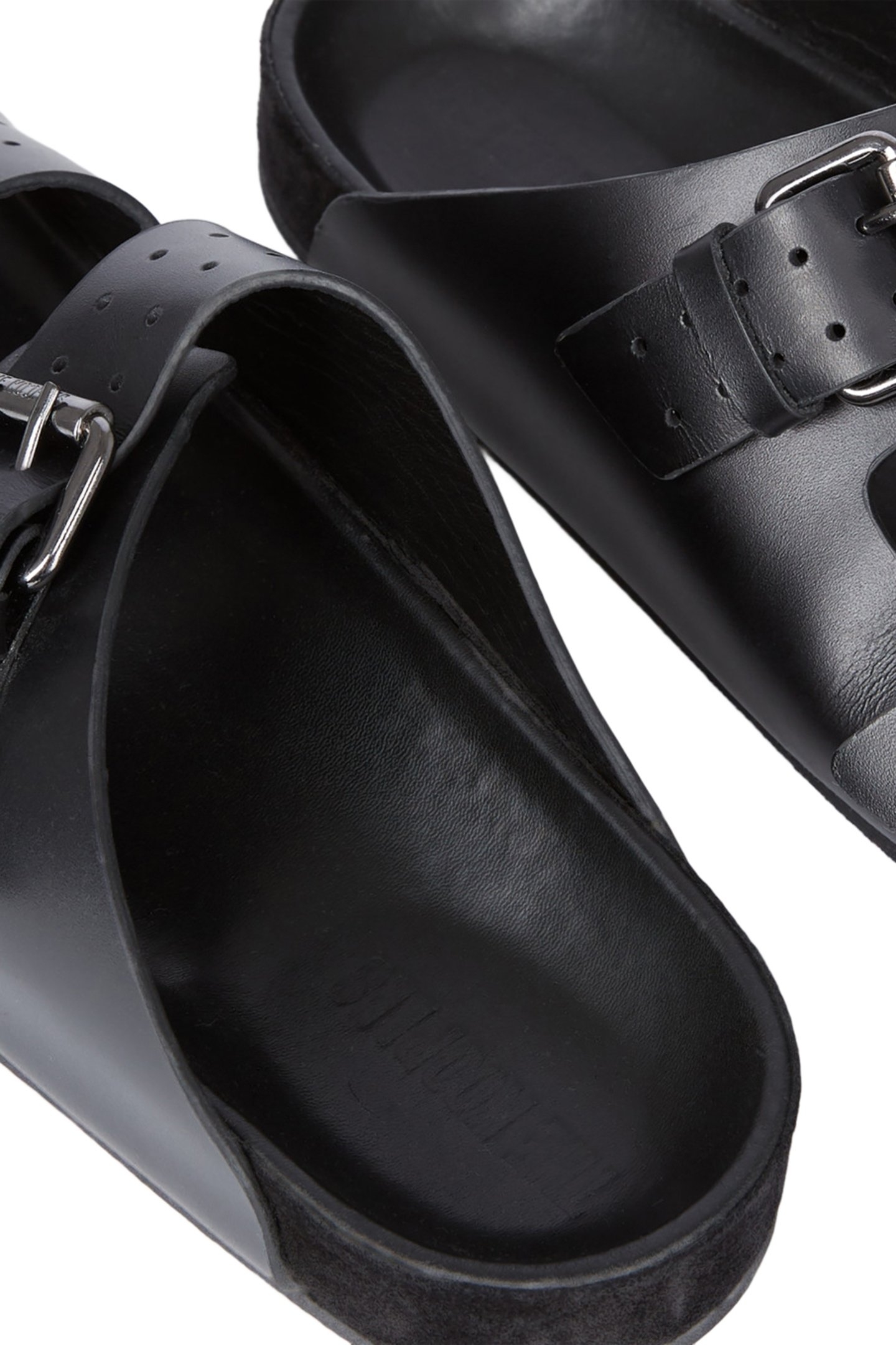LEATHER SANDAL WITH METAL BUCKLES BLACK 5