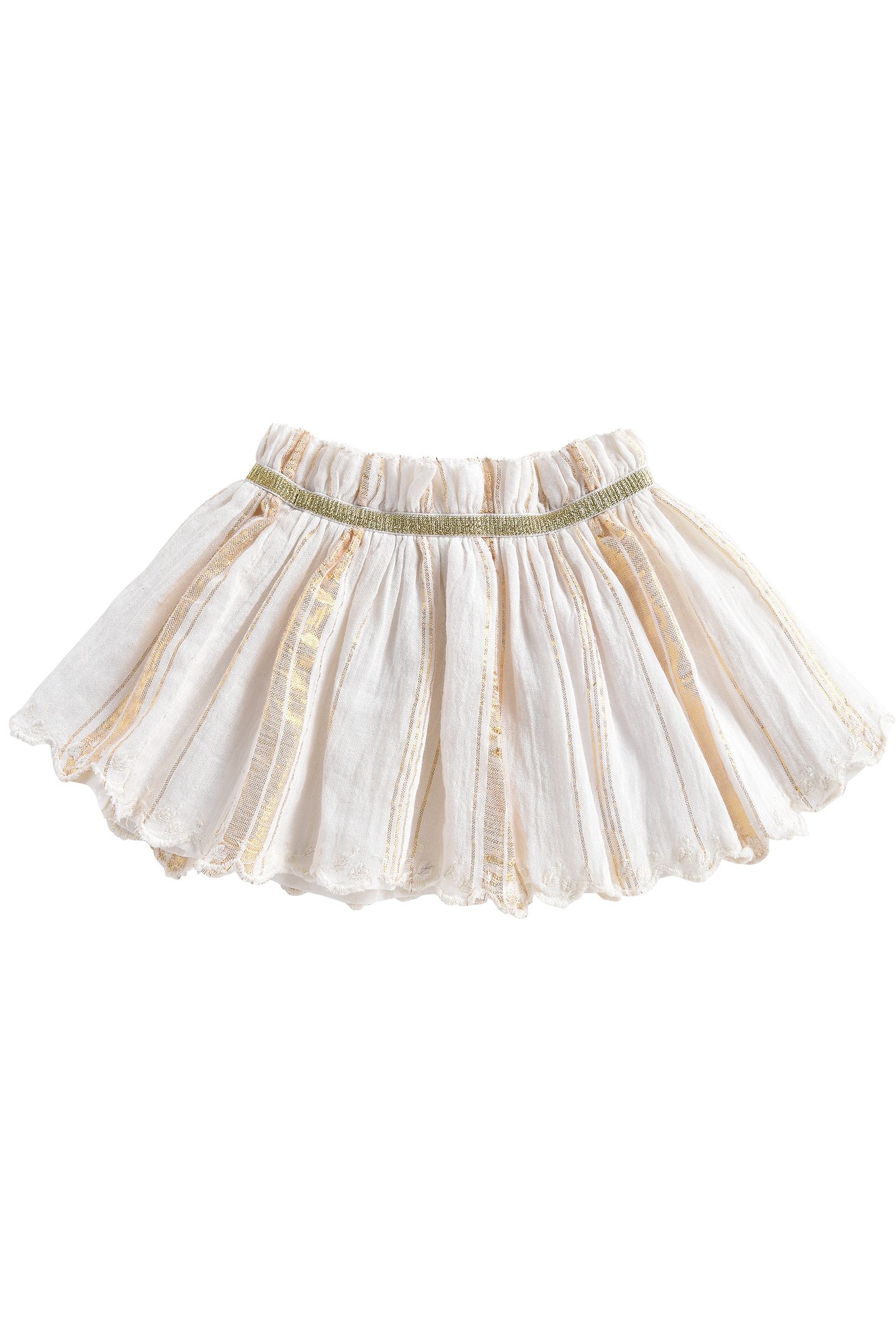 SKIRT SALINA WHITE & GOLD STRIPES 2