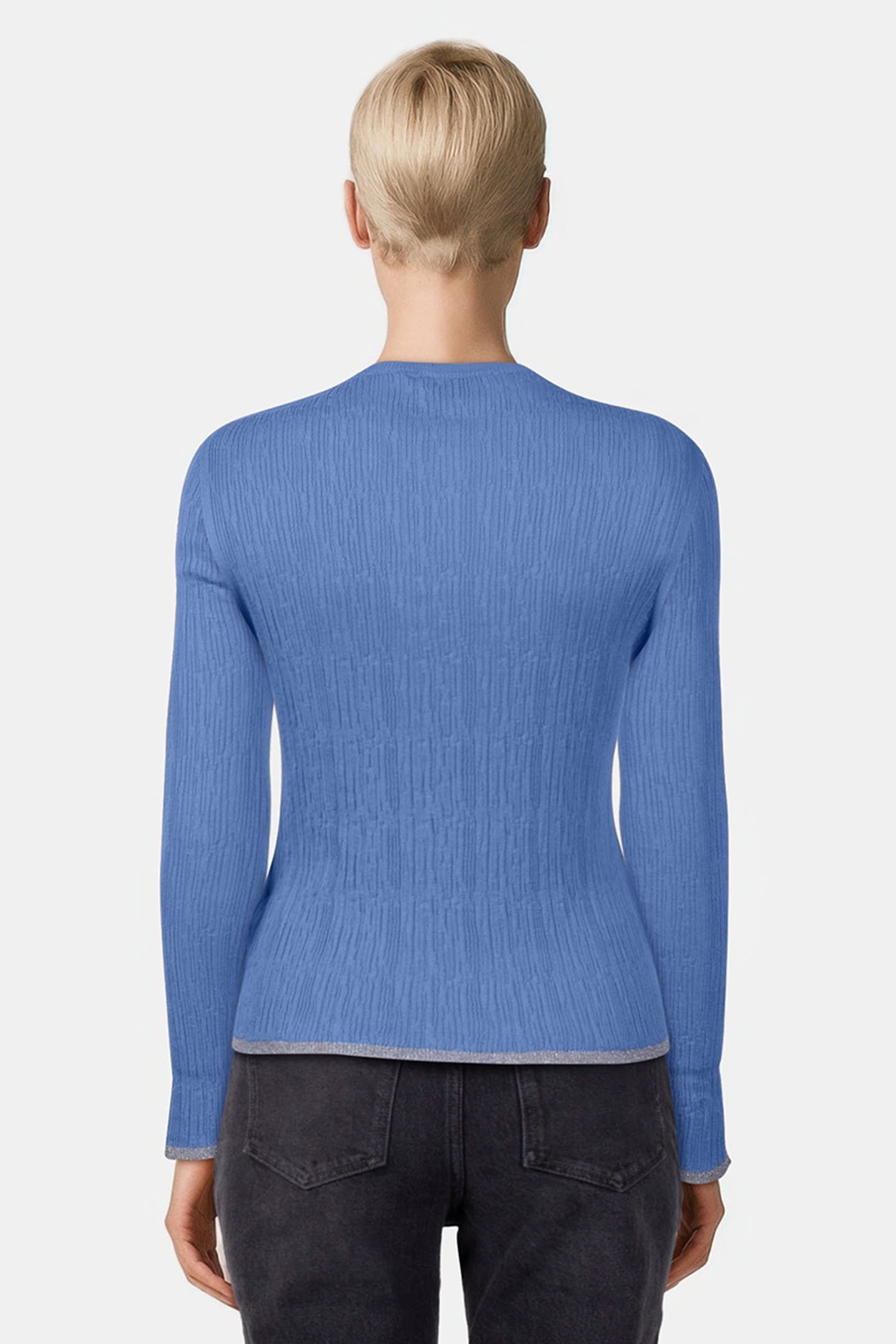SUPERFINE CREW NECK STRUCTURED CRUISE BLUE 2