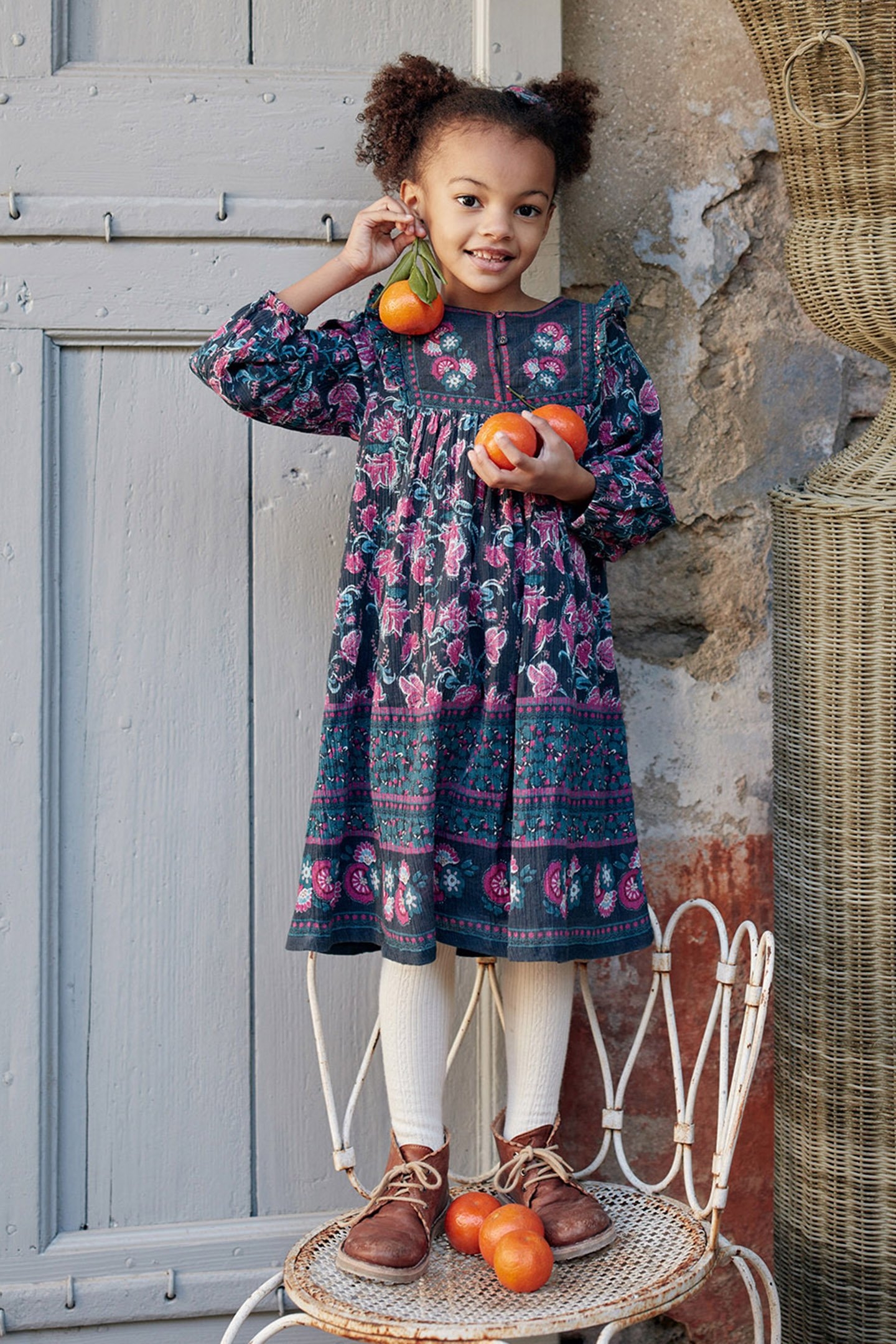 DRESS ZIRA CHARCOAL WILDFLOWERS 1