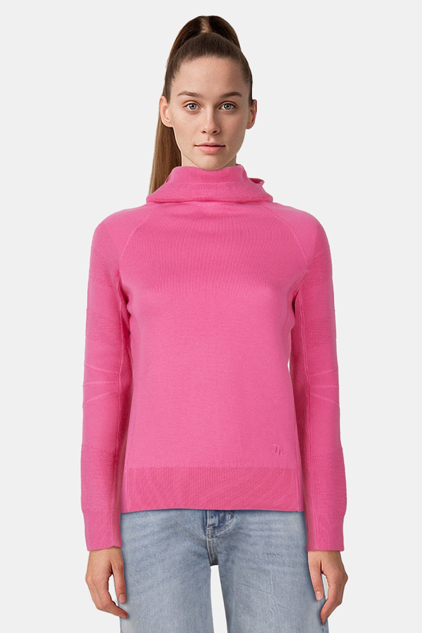 SPORTSWEAR-EFFECT BALACLAVA SWEATER OLD PINK 1