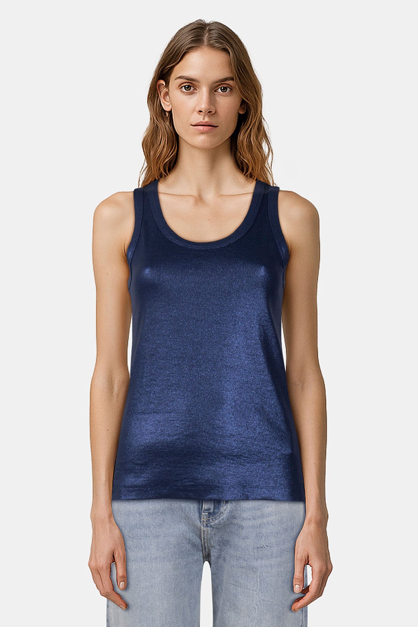 RIB TANKTOP COTTON RIB MIDNIGHT BLUE 1
