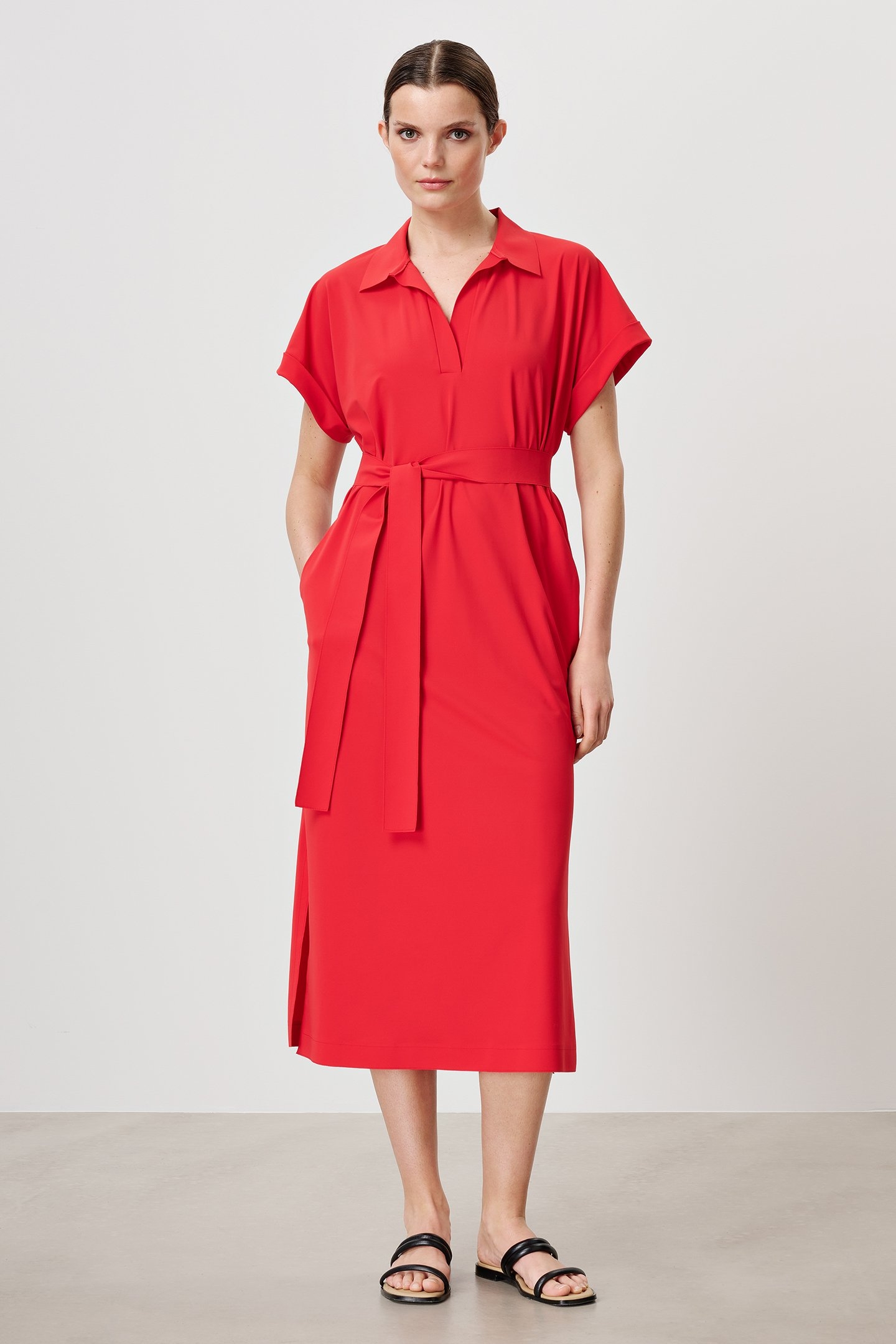 CHELSEA POLO DRESS RED 3