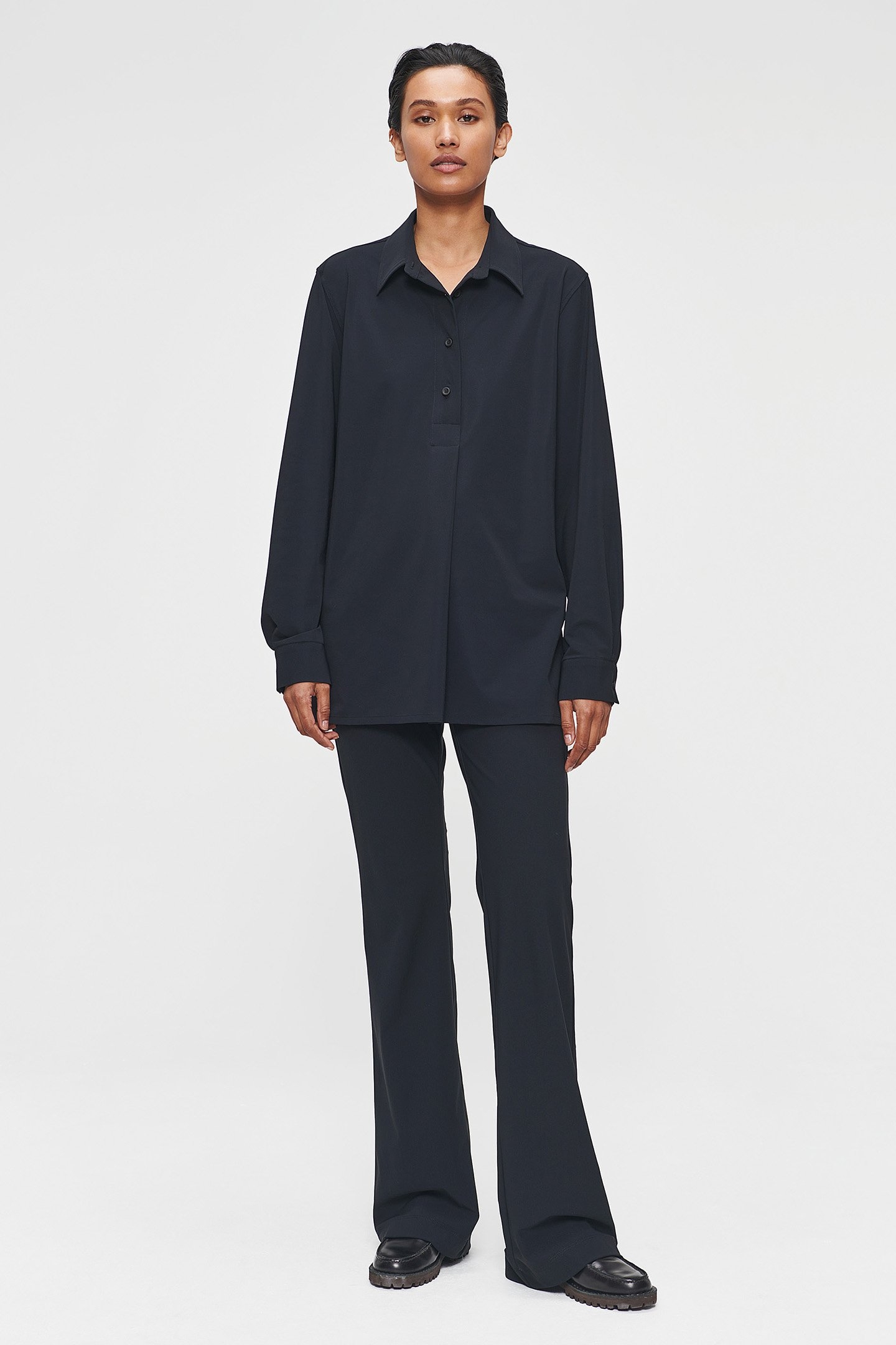 IT JERSEY TUNIC POLO TOP BLACK 2