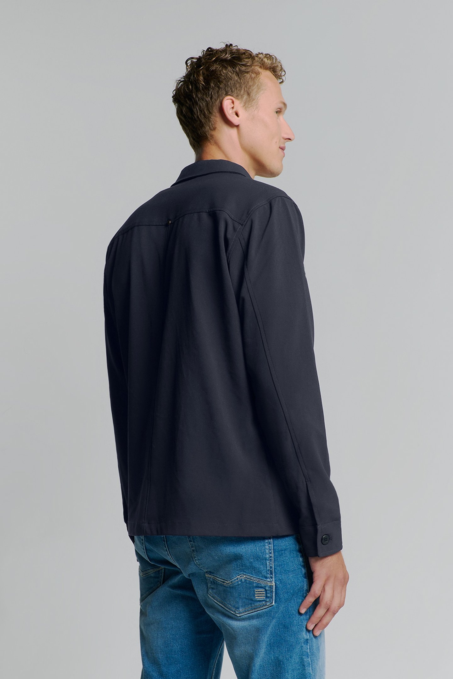 OVERSHIRT ZIP CLOSURE STRETCH BLUEBERRY 2