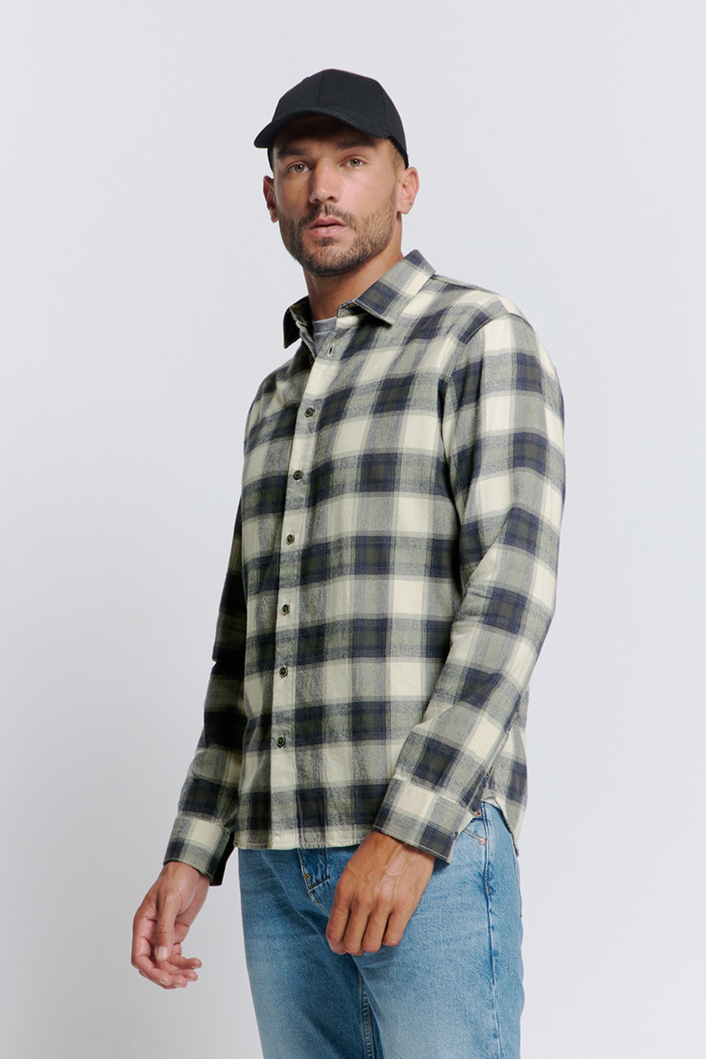 SHIRT CHECK DARK GREY 1