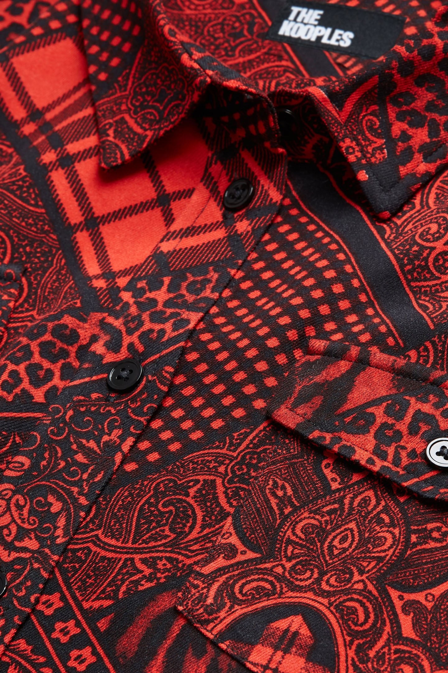 SHIRT WITH BUTTON PLACKET DETAIL RED/BLACK 7