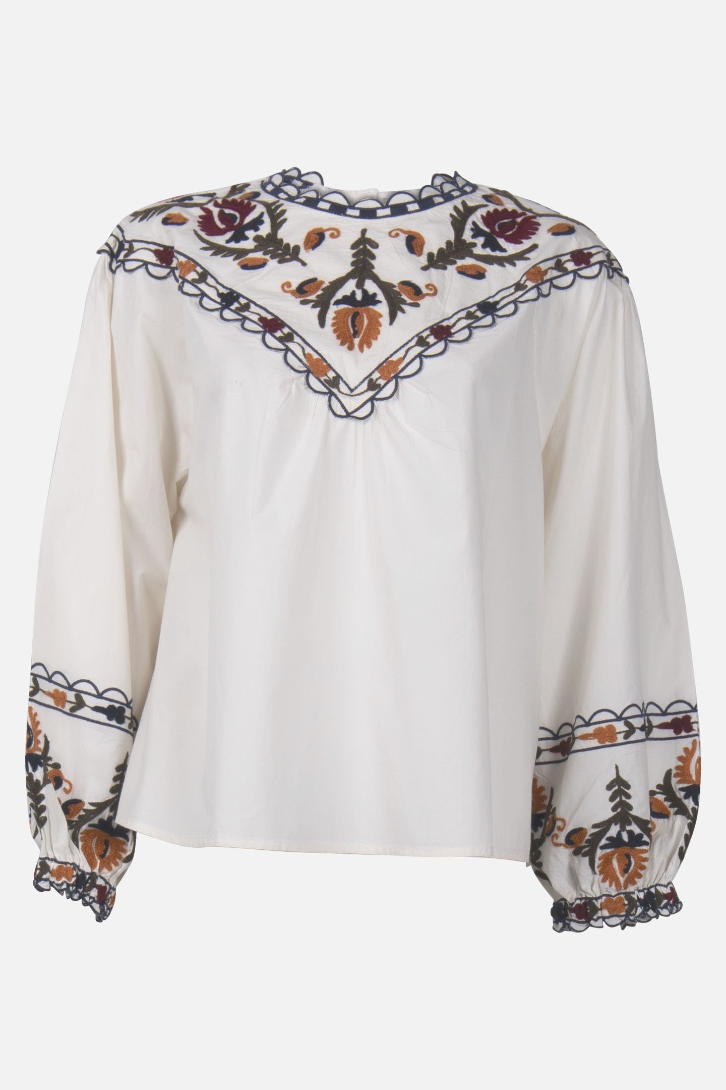 TOP EMBROIDERED COTTON IVORY 3