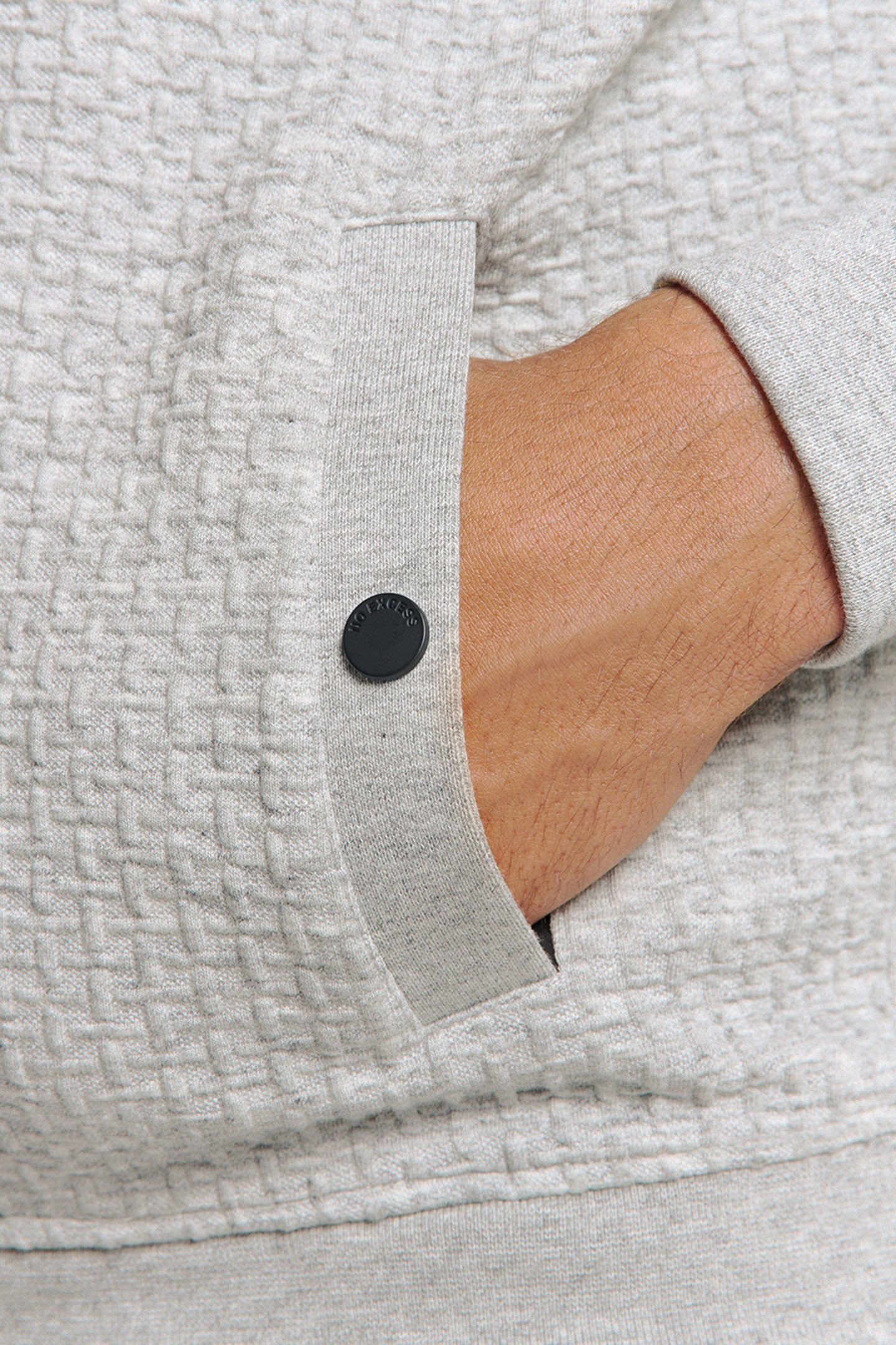 SWEATER FULL ZIPPER DOUBLE LAYER JACQUARD STRETCH GREY MELAN 7