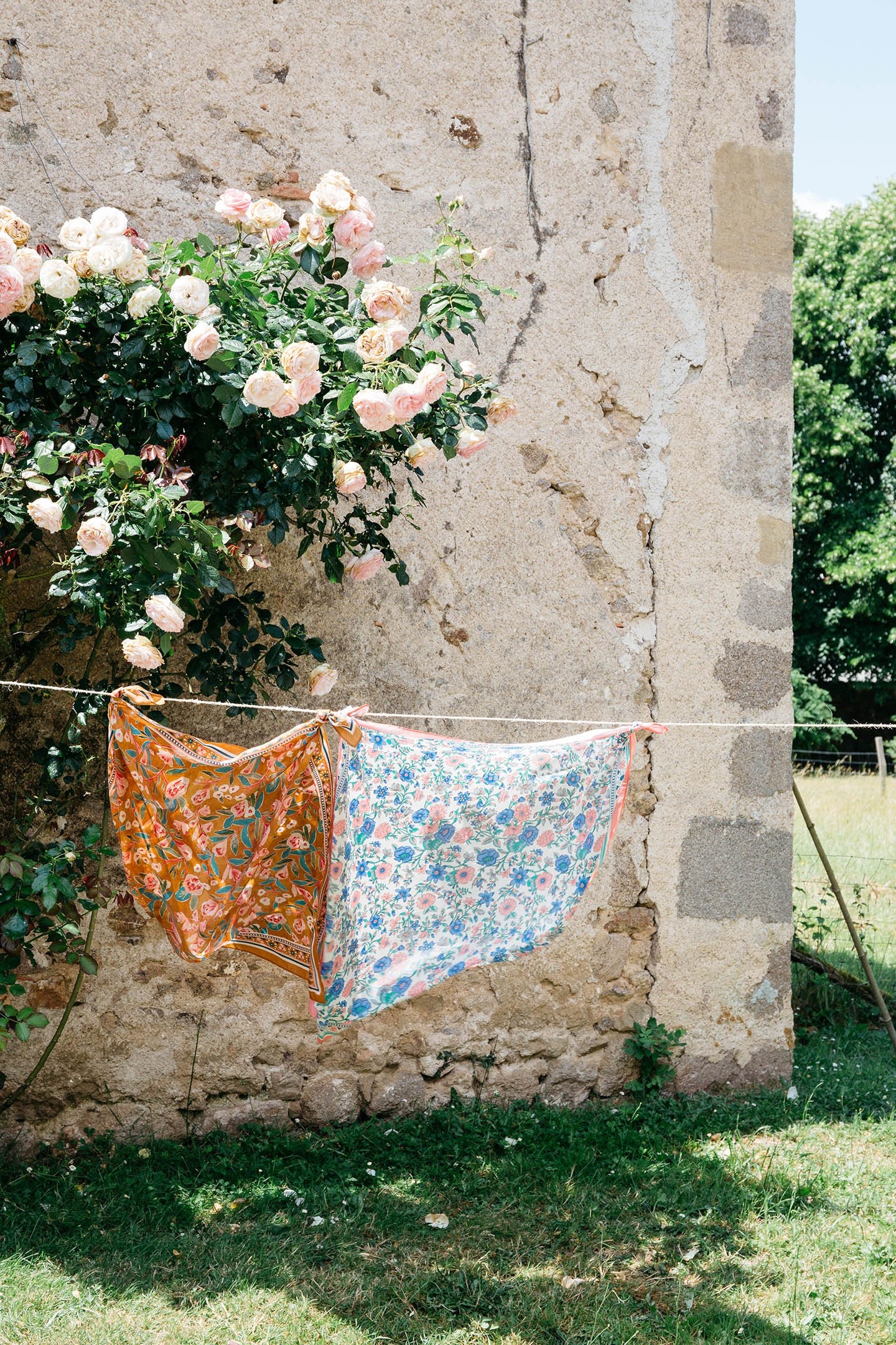 WOVEN SCARF ROMY (100X100) BLUE SUMMER MEADOW 5