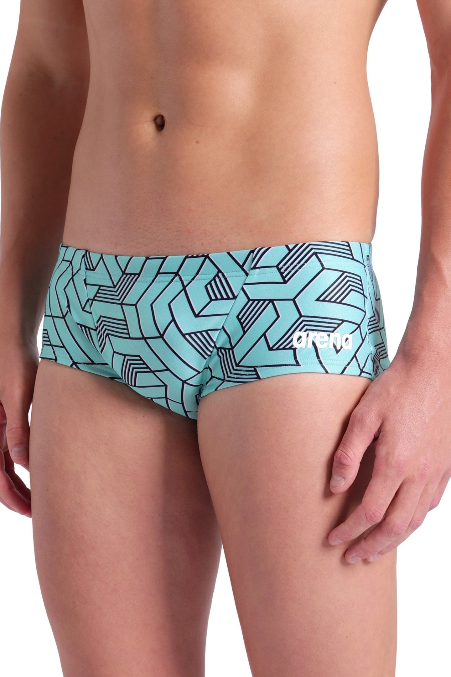 MEN'S ARENA ESCAPE SWIM LOW WAIST SHORT BLACK WATER BLUE MUL 6