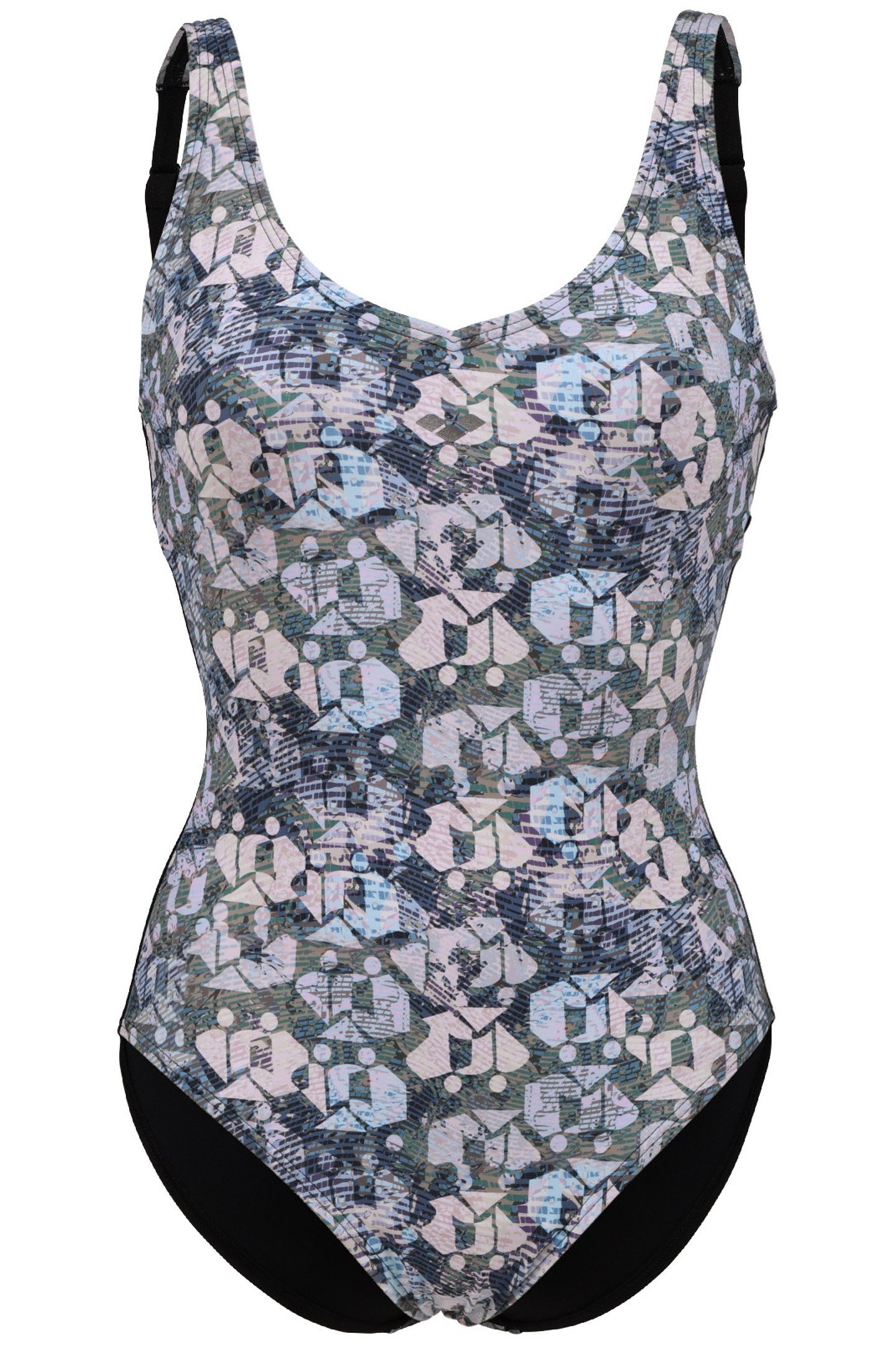 WOMEN'S BODYLIFT CHIARA SWIMSUIT WING B BLACK TURQUOISE MULT 4