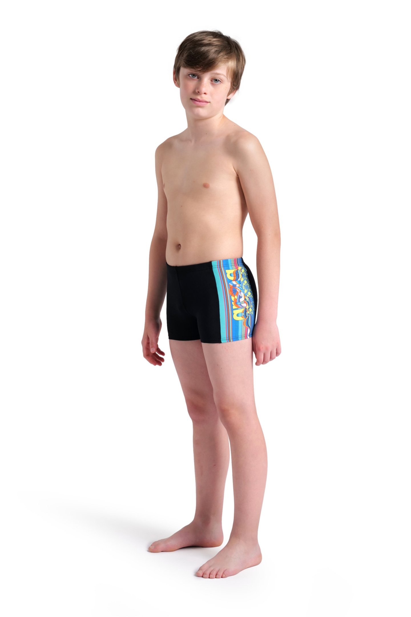 BOY'S ARENA PALETTE SWIM SHORT MULTI WATER BLACK 3
