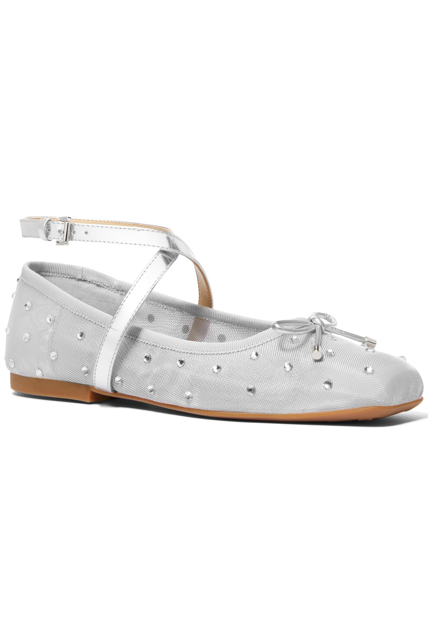 COLLETTE WRAP BALLET SHOE IN SILVER 2