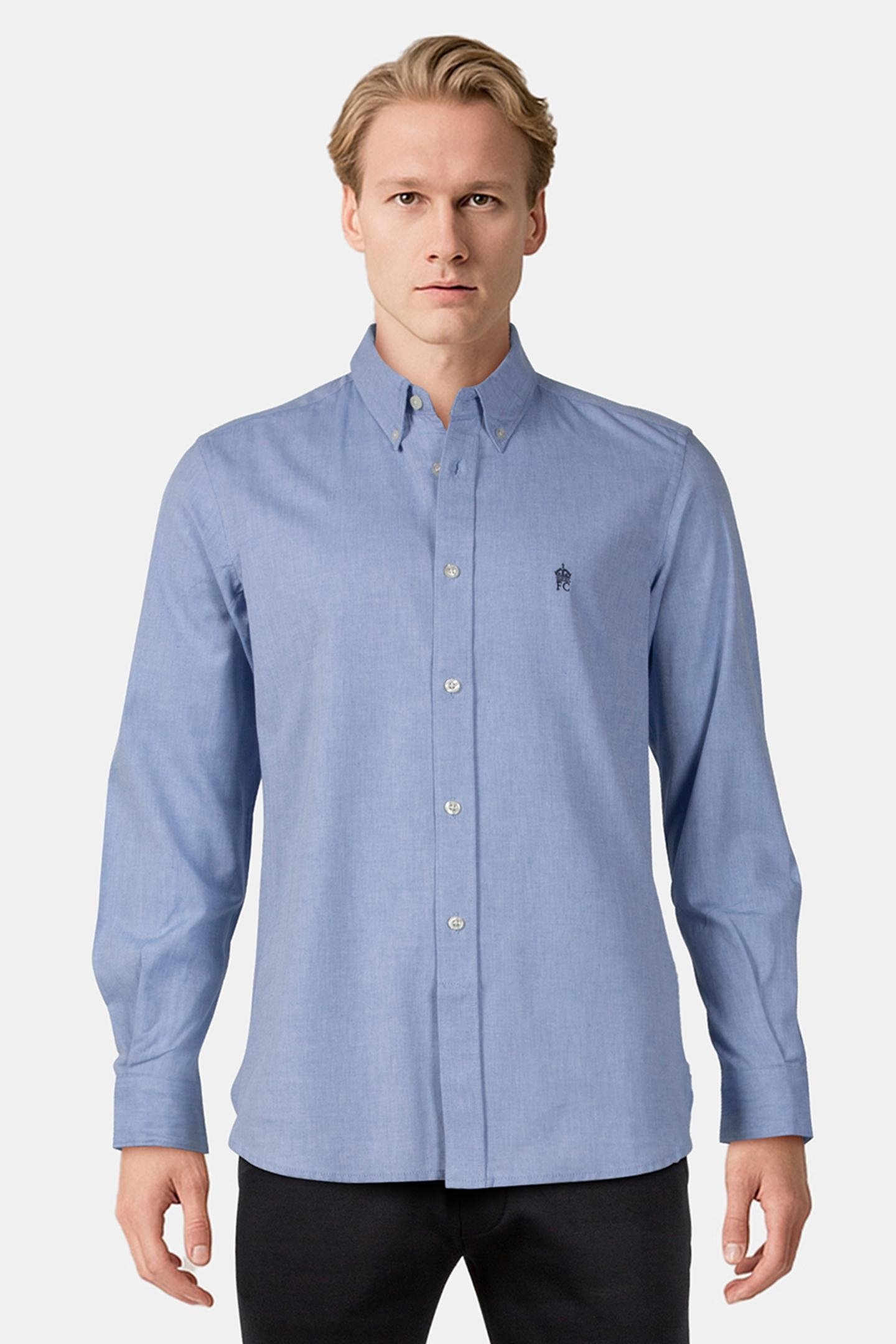 OXFORD LONG SLEEVE SHIRT SKY/MARINE 1