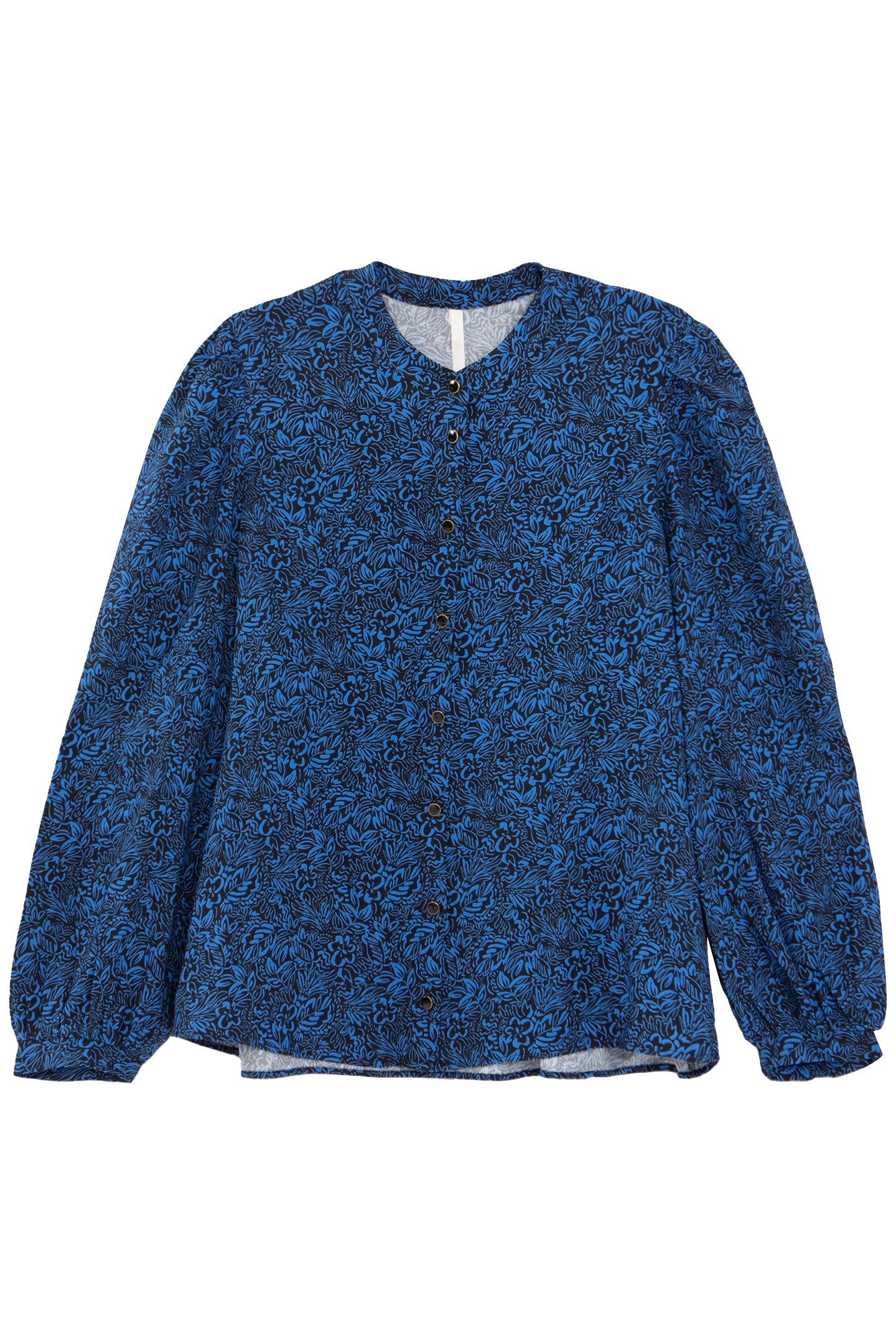 BLACK GRAPHIC FLORAL PRINT BLOUSE BLACK 3