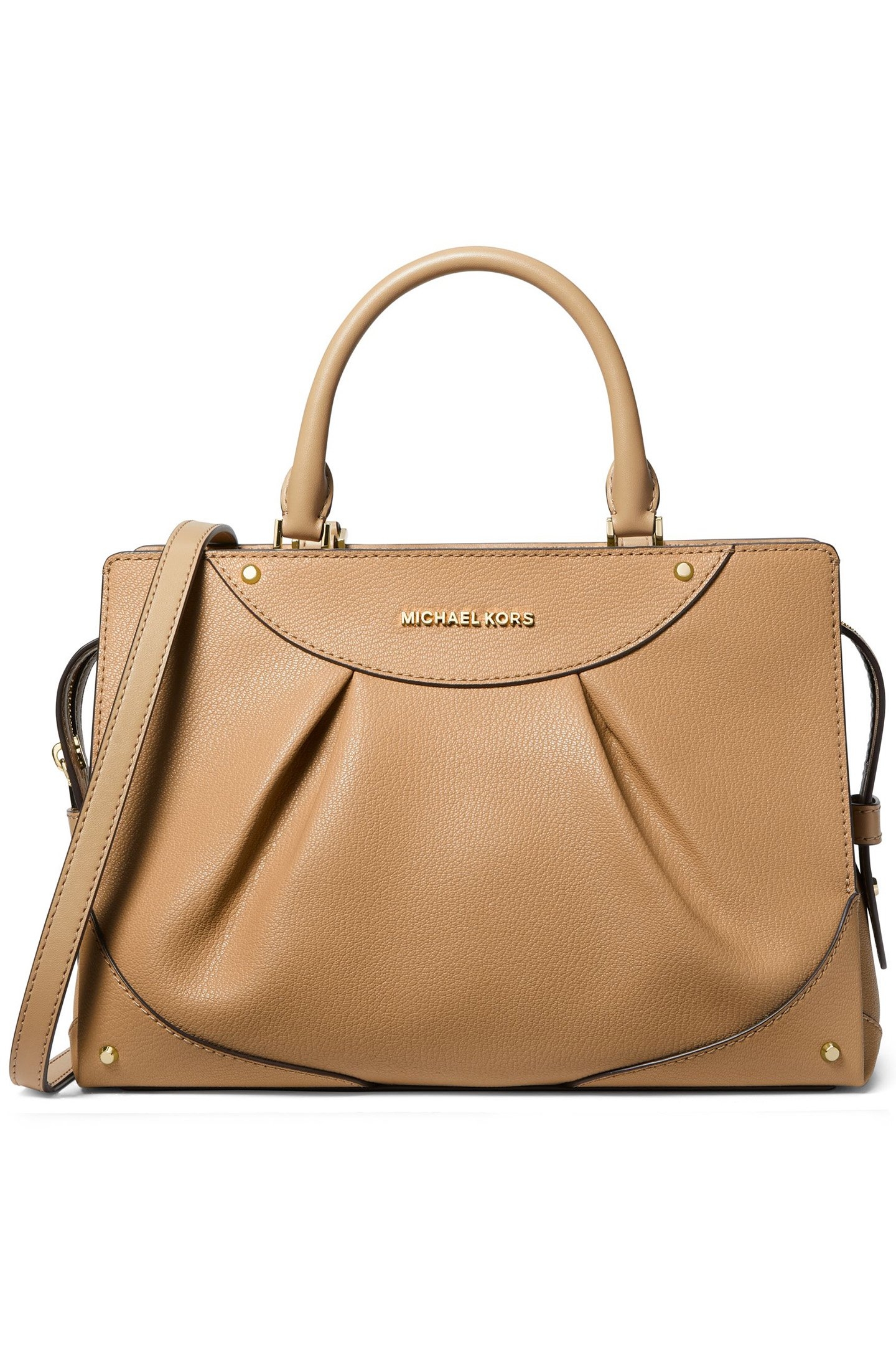 MEDIUM LEATHER SATCHEL BAG IN CAMEL 1