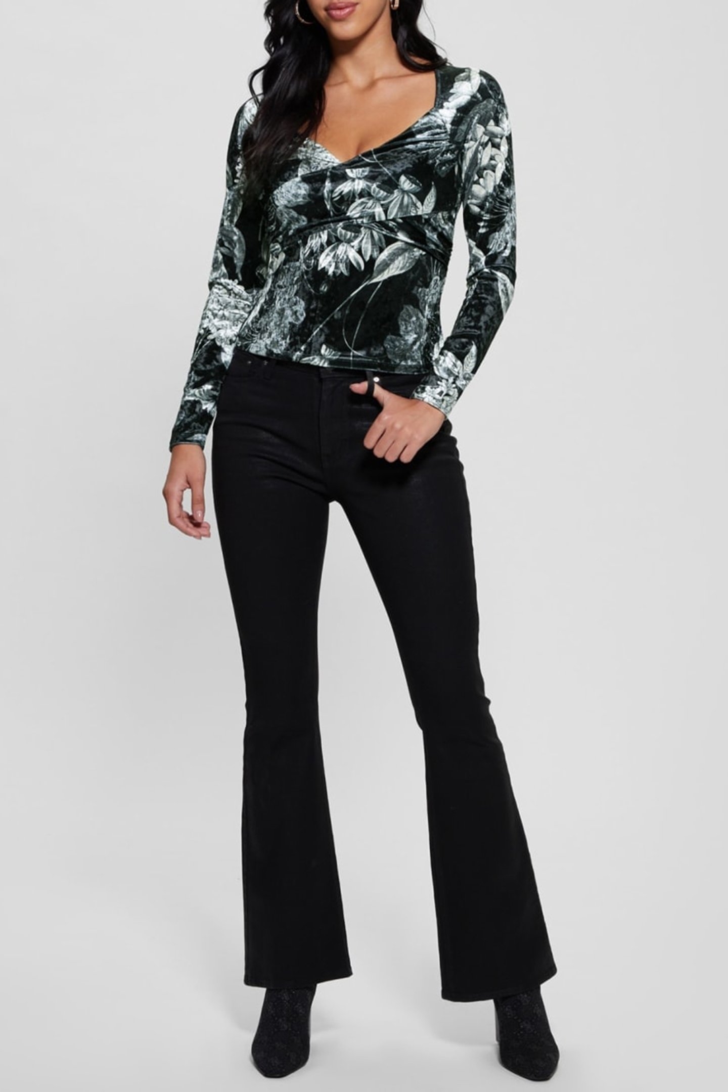 LS DIANNA VELVET TOP PHANTOM FLORA BLACK 3