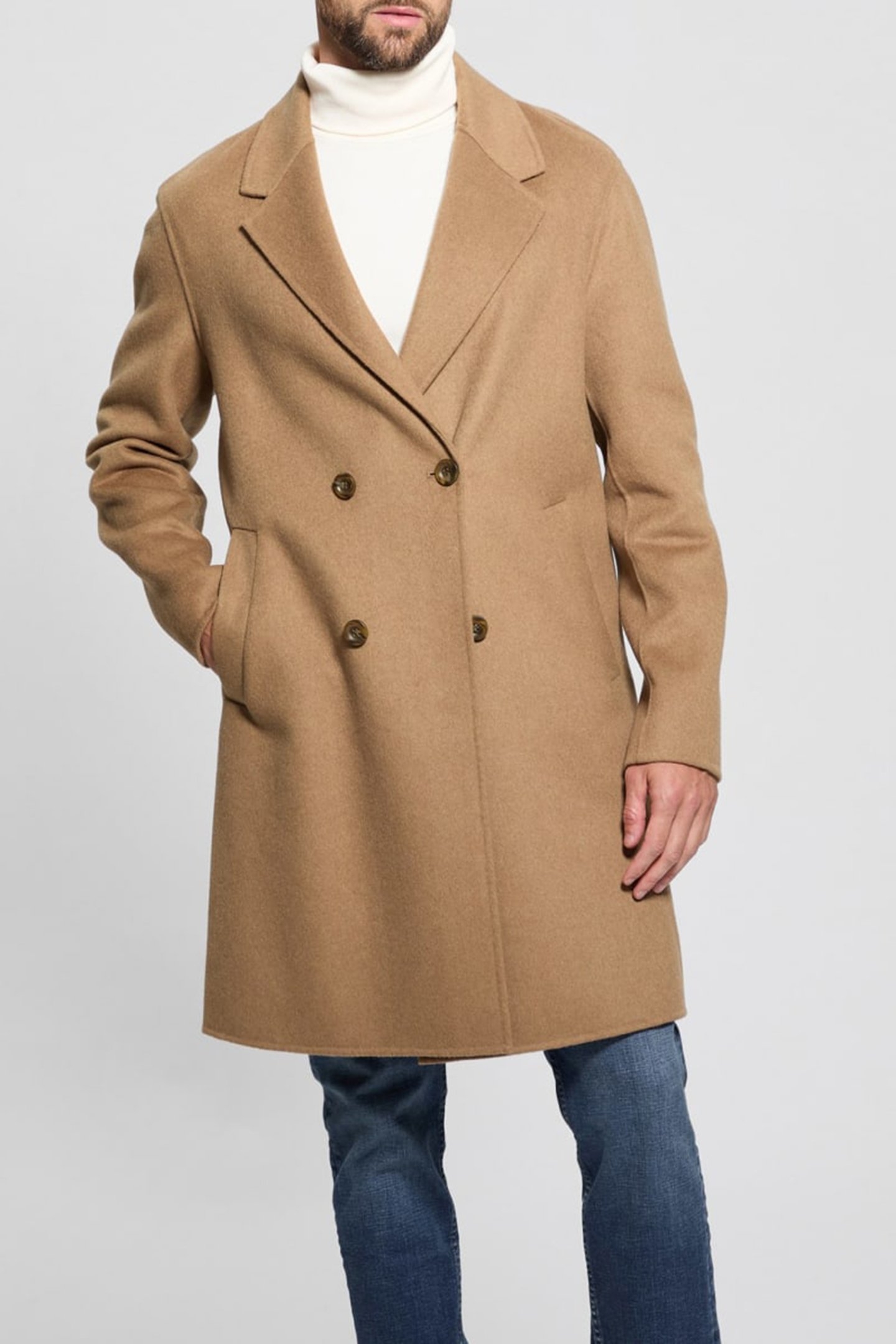 DOUBLE BREASTED COAT COCONUT LATTE 1