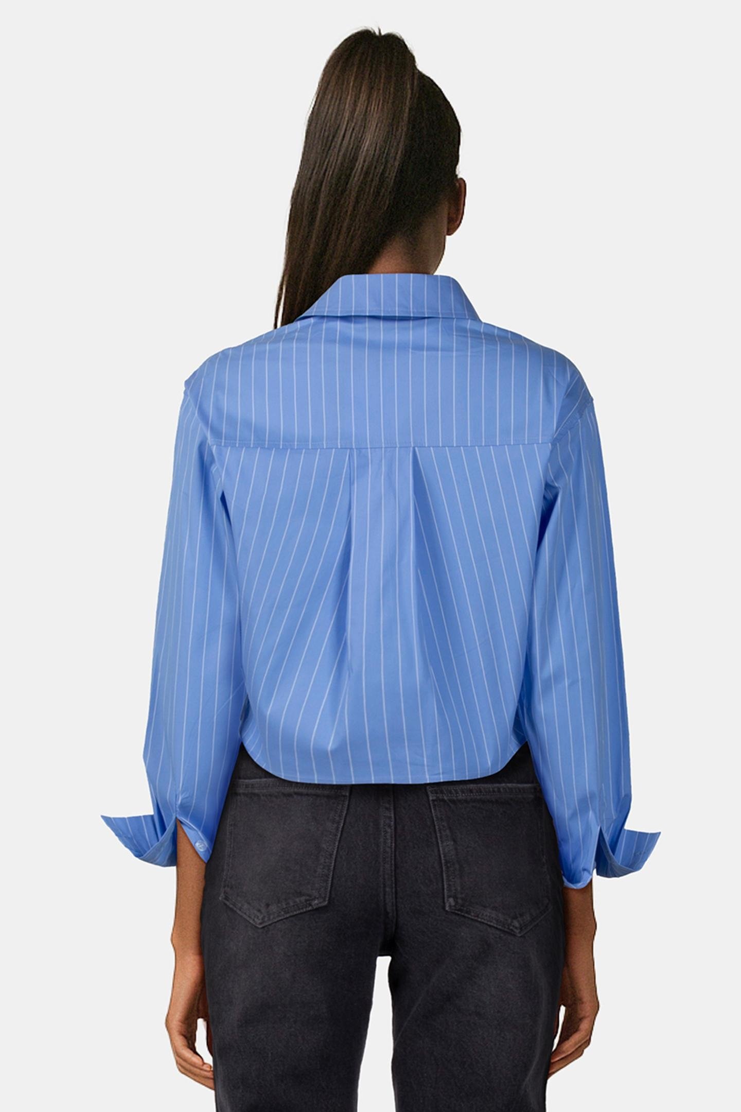 ALIYA STRIPED BOXY BLOUSE BLUE 2