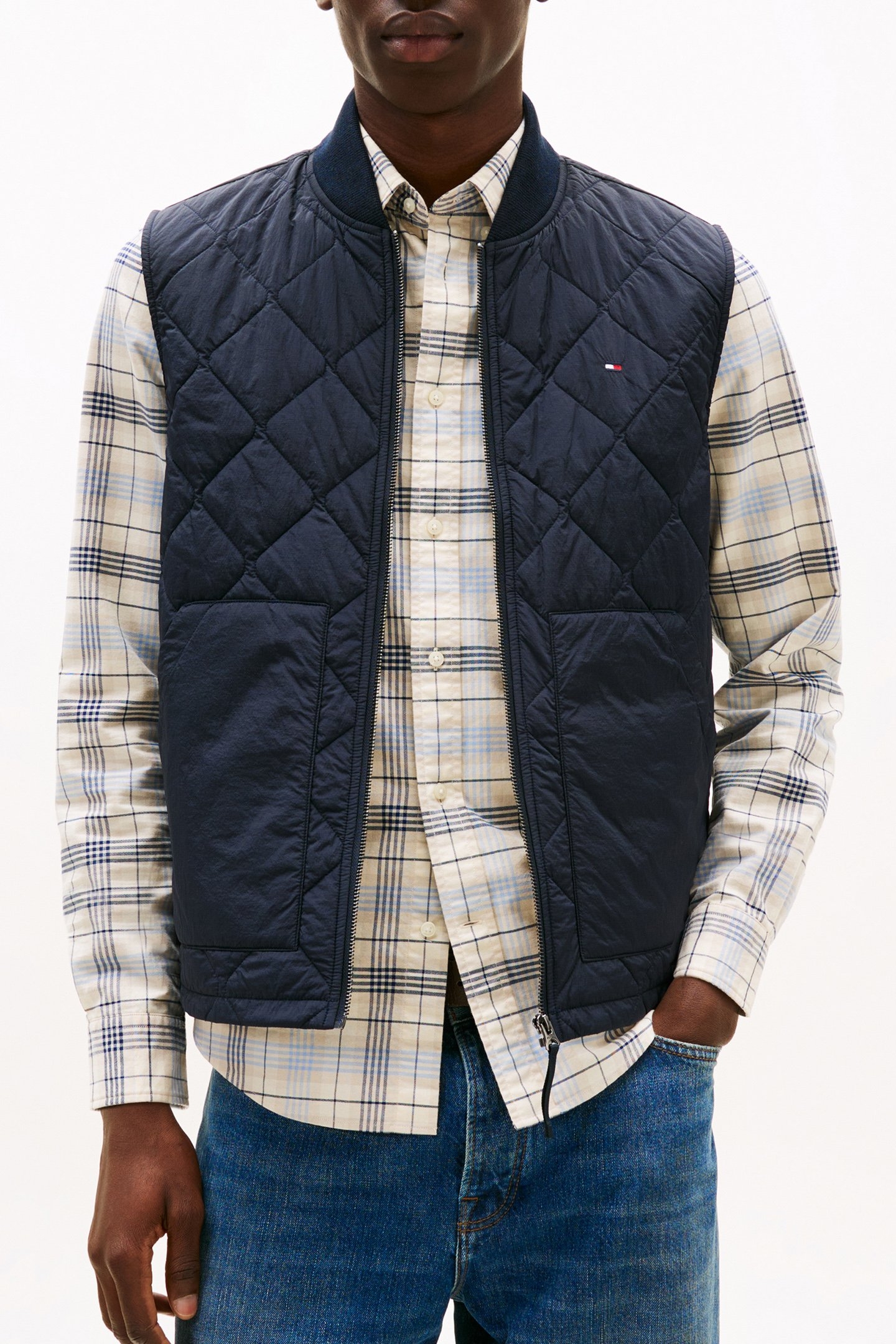 DIAMOND QUILTED VEST DESERT SKY 1
