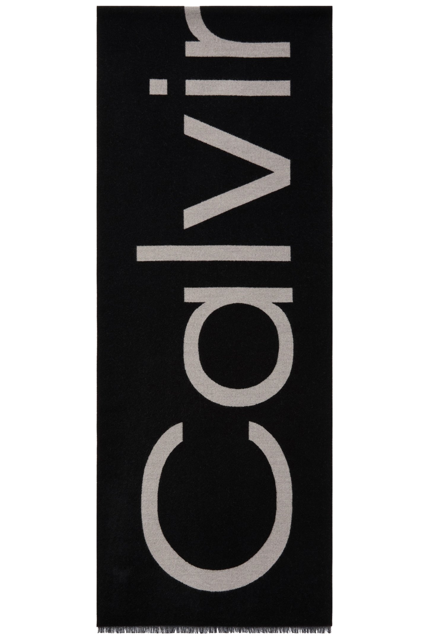 BOLD LOGO 2 TONE SCARF BLACK 1