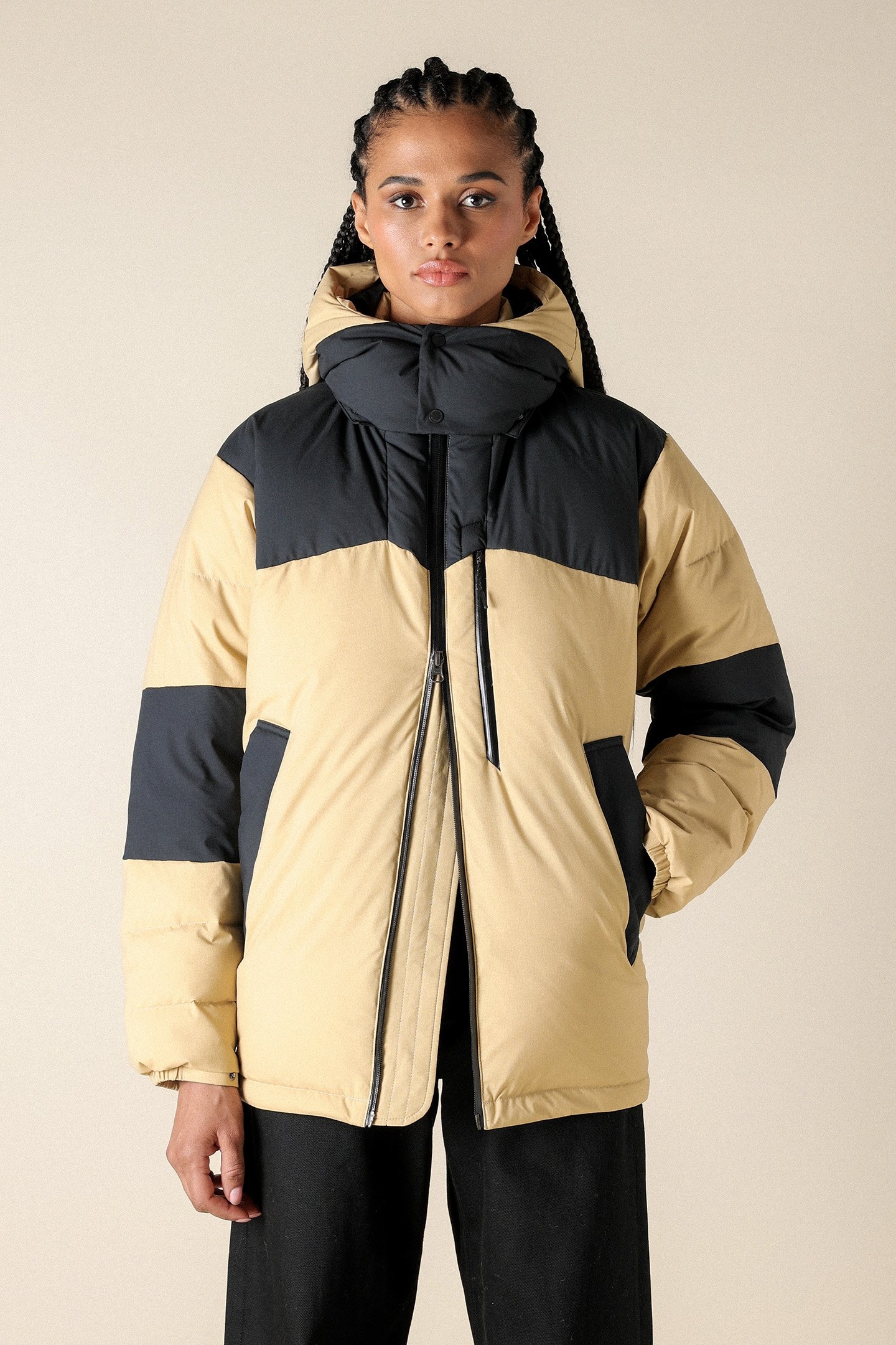 SL GTX WINDSTOPPER DOWN JACKET UNISEX BEIGE TAUPE / BLACK 4