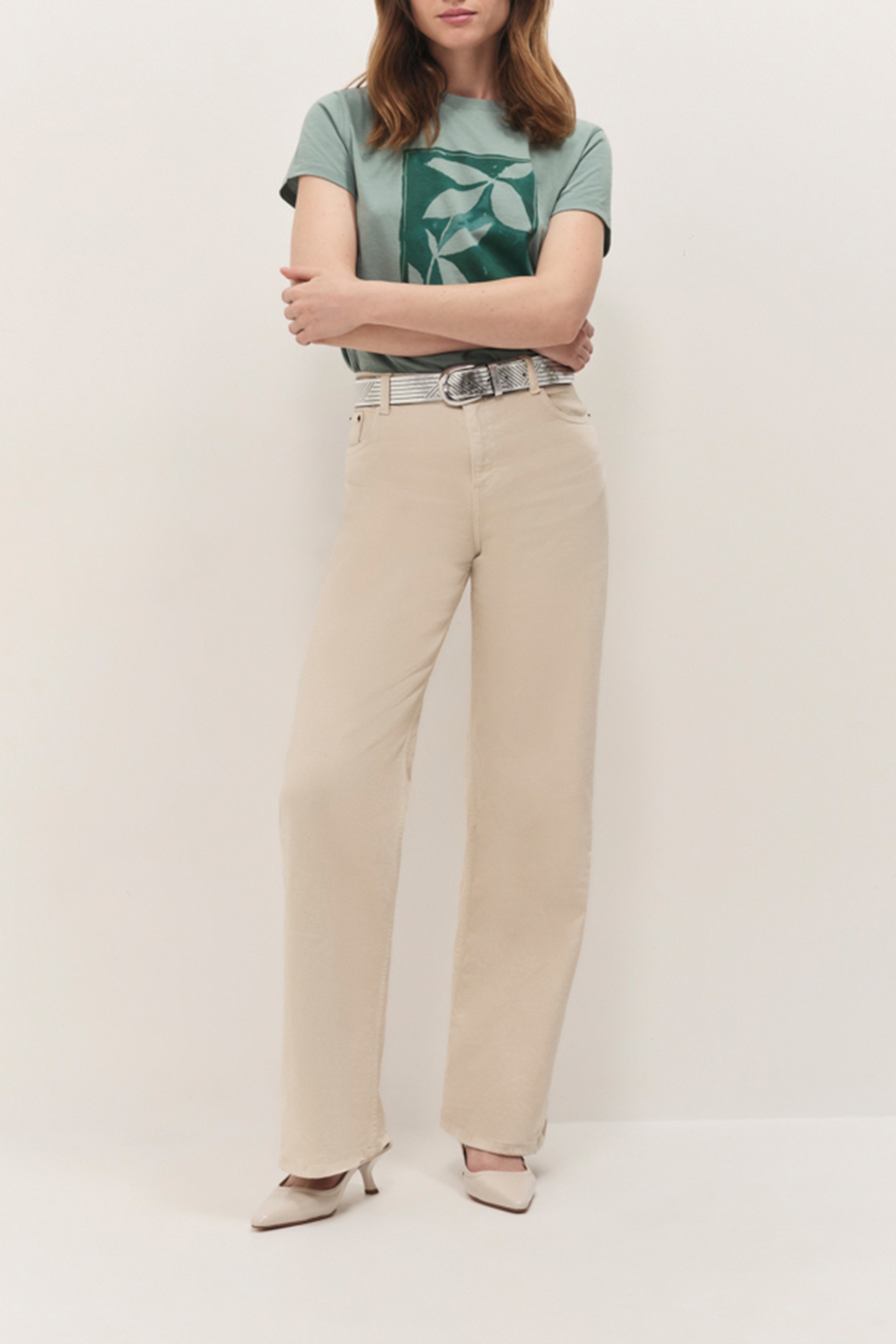 MASTER CELADON T-SHIRT WITH FOLIAGE PRINT INSPIRED BY PAINTI 3