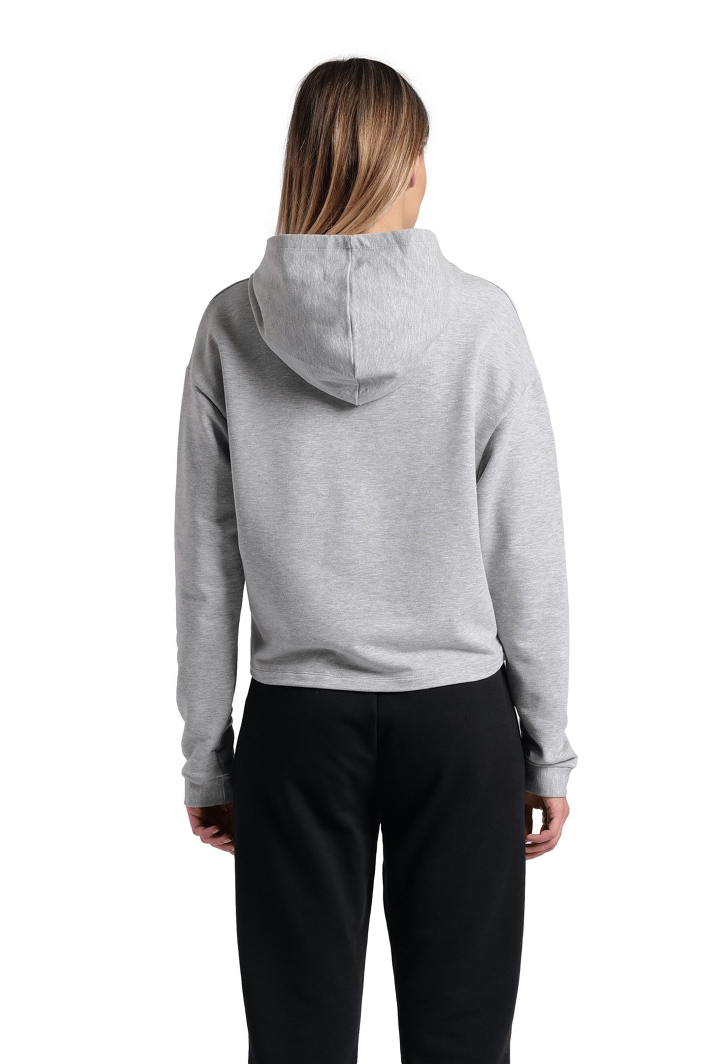 WOMEN'S HOODED SWEAT FLEECE MEDIUM GREY HEATHER 3