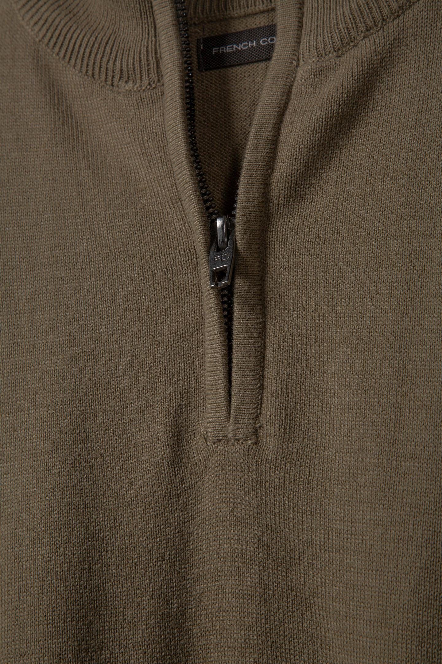 COTTON HALF ZIP KHAKI MEL 5