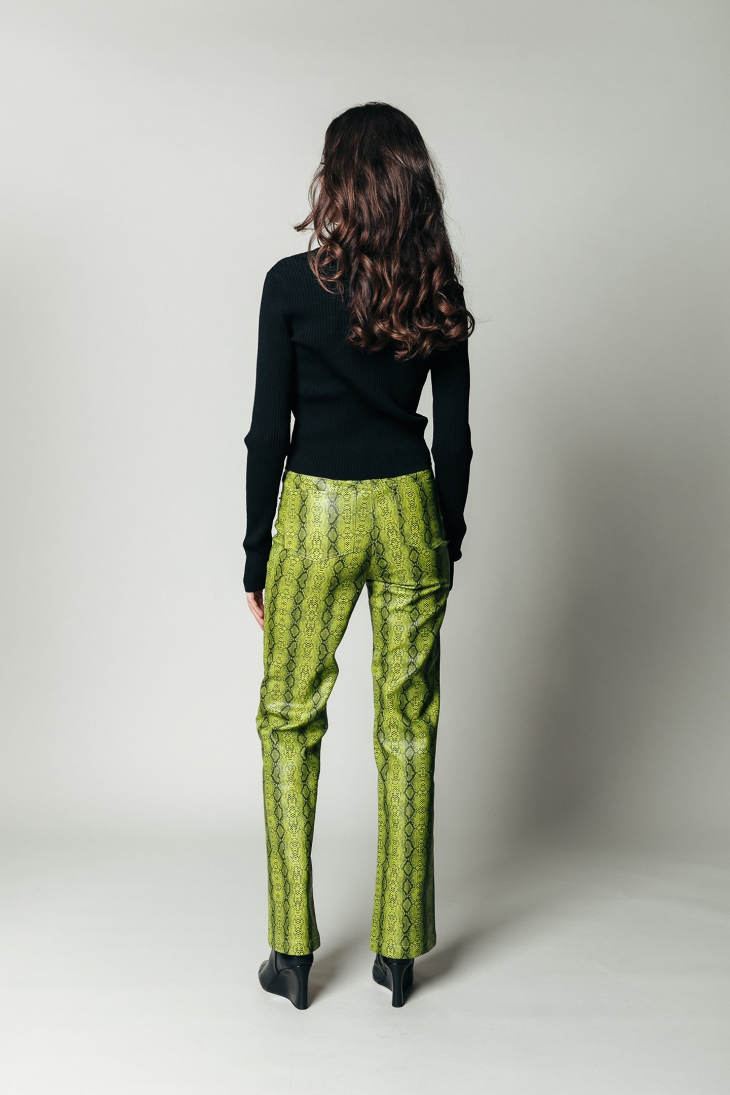 RUSSY SNAKE 5 POCKET HIGH WAIST PANTS NEON LIME 2