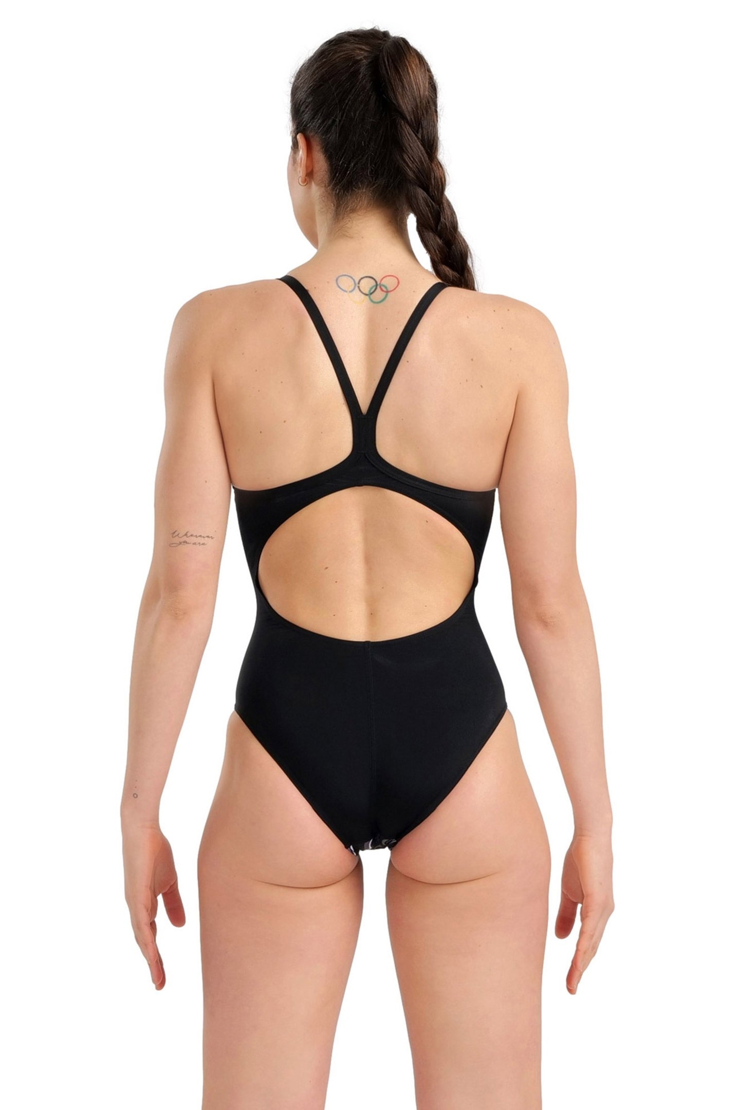 WOMEN'S SWIMSUIT LIGHTDROP BACK MARBLED BLACK BLACK MULTI 2