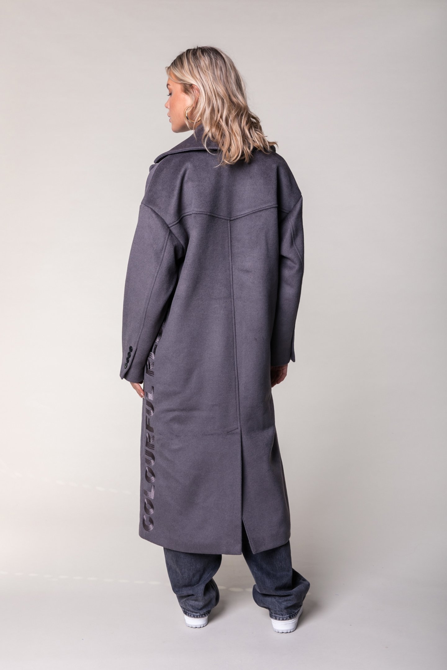 ZANIA RIB COLLAR WOOL COAT TAUPE 2