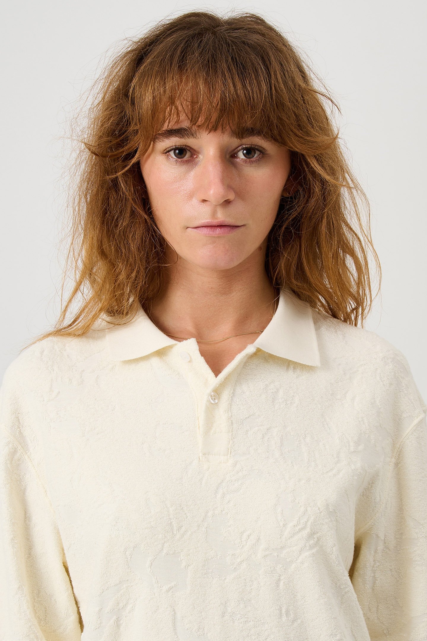 ROBERT PLUSH L/S POLO SHIRT OFF WHITE 8